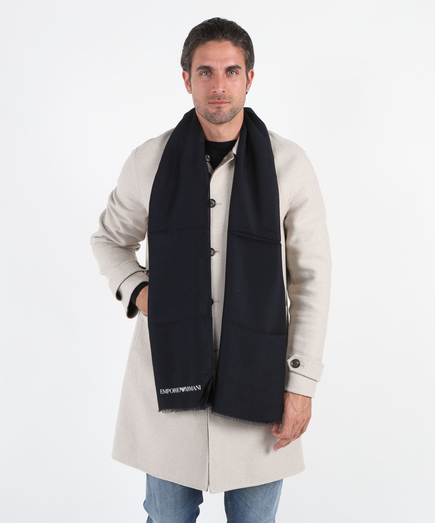 EMPORIO ARMANI Sciarpa stampata in misto viscosa-modal