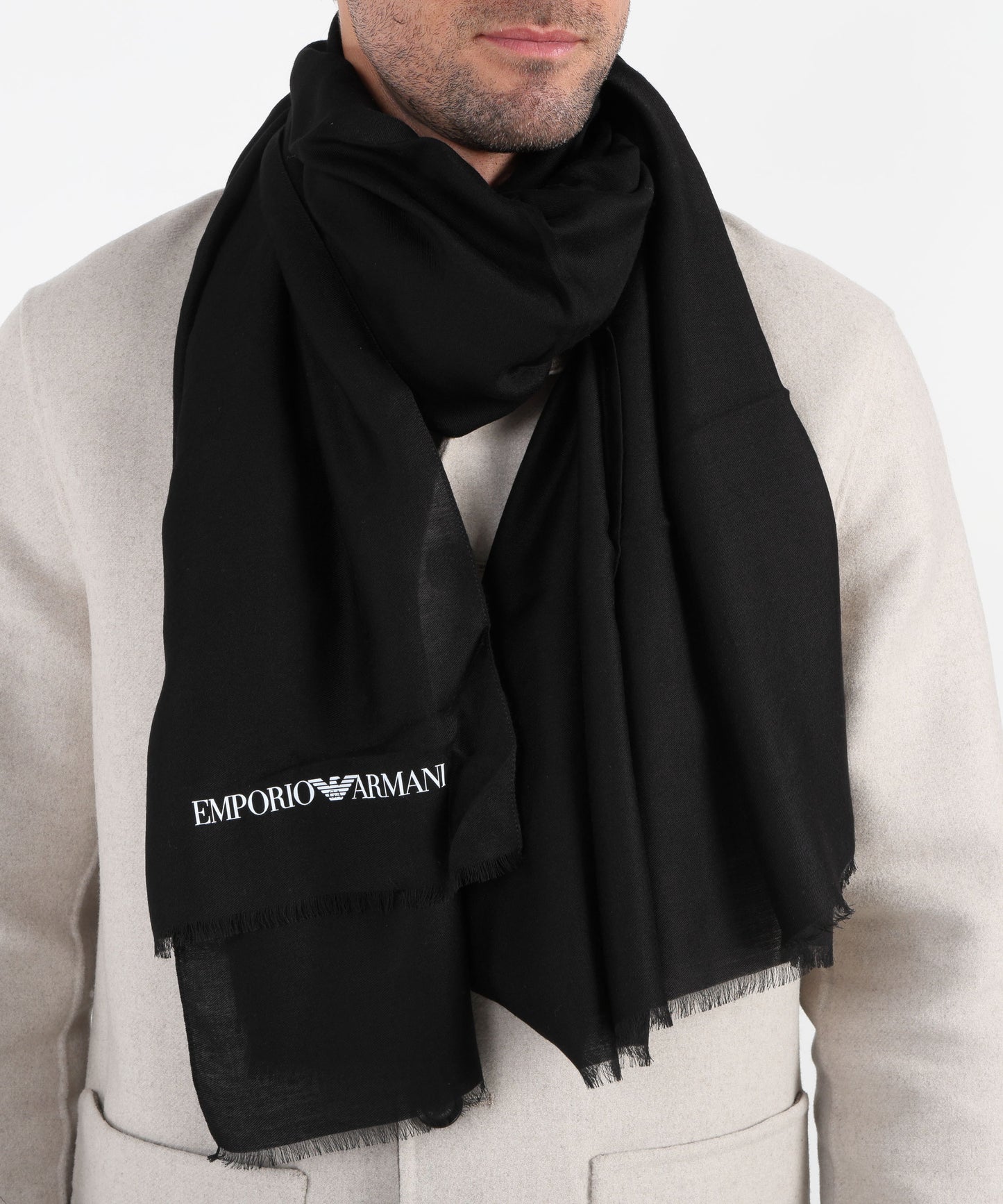 EMPORIO ARMANI Sciarpa stampata in misto viscosa-modal