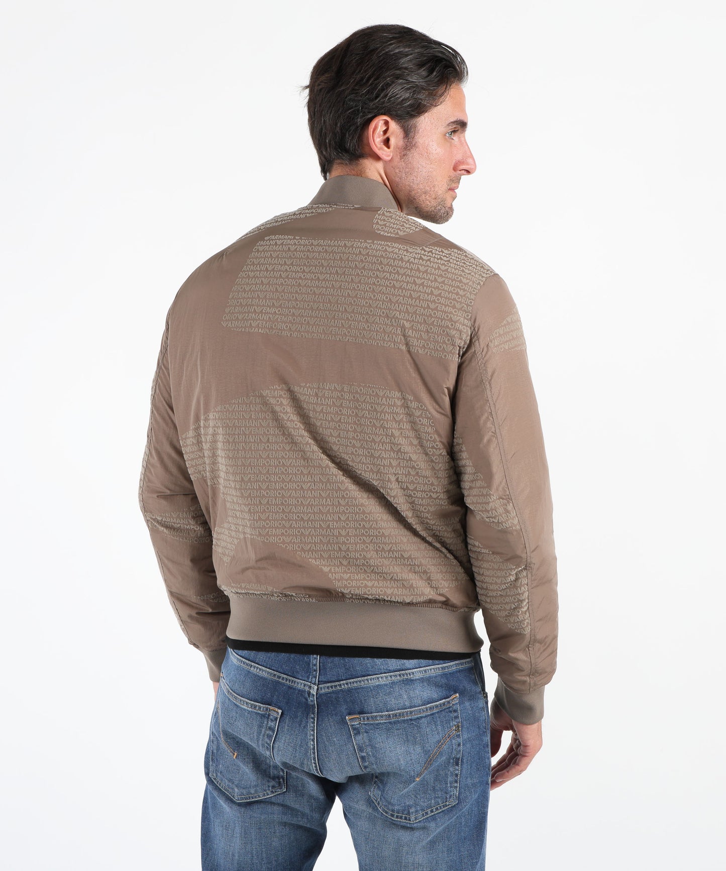 EMPORIO ARMANI Blouson reversibile in nylon logo lettering flock