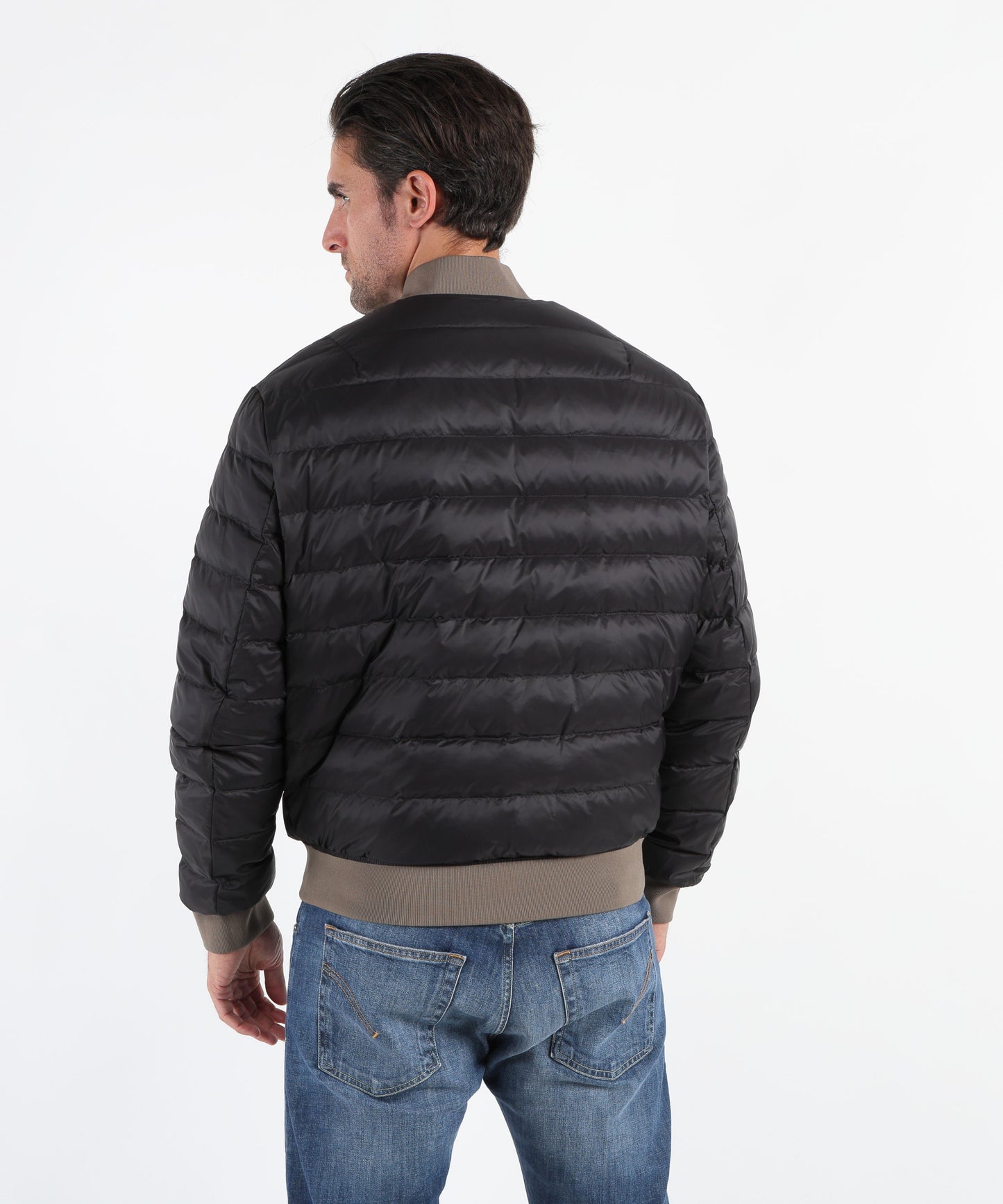 EMPORIO ARMANI Blouson reversibile in nylon logo lettering flock