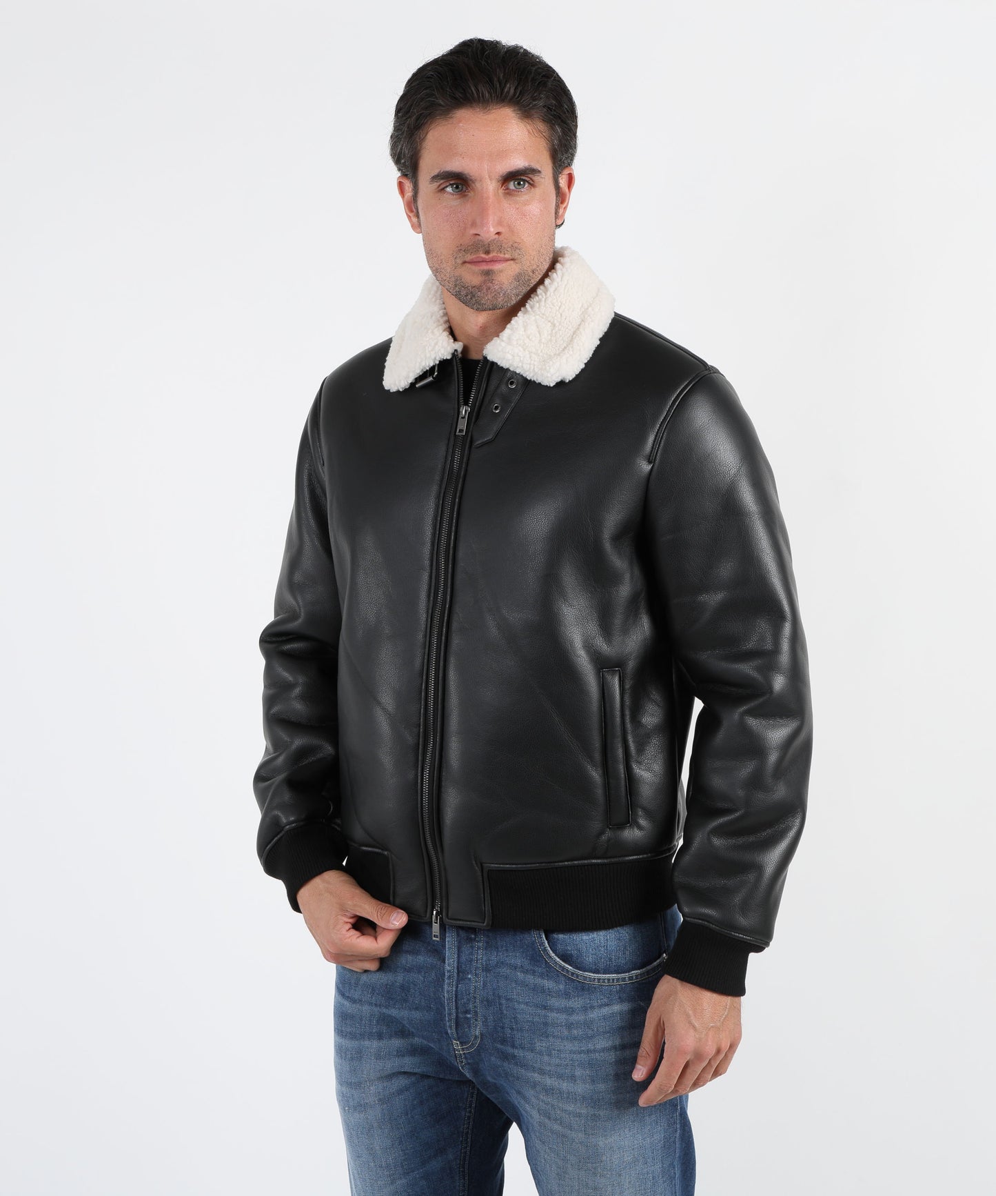 LIUJO Biker jacket in splattered fabric