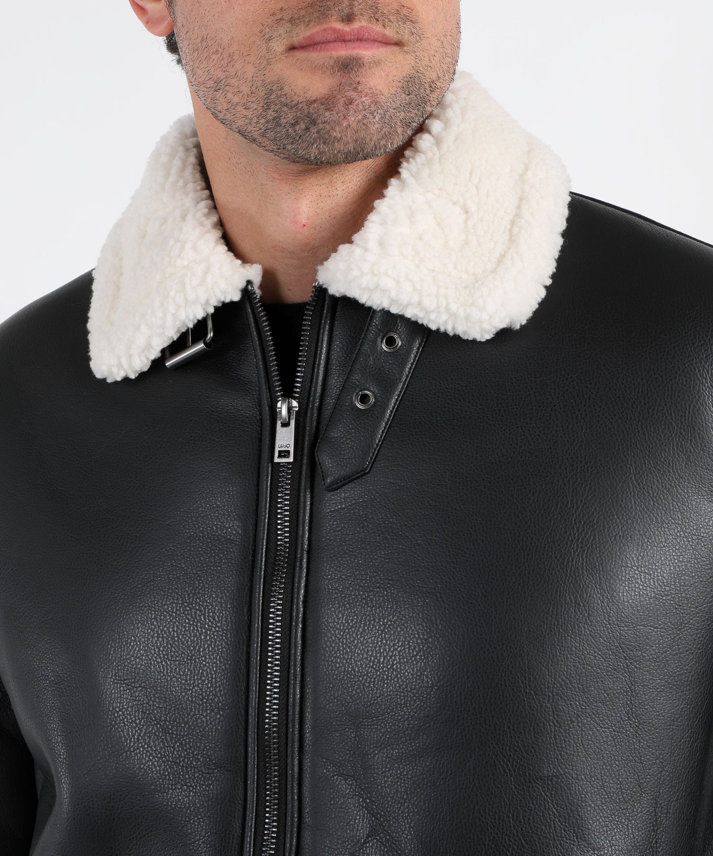 LIUJO Biker jacket in splattered fabric