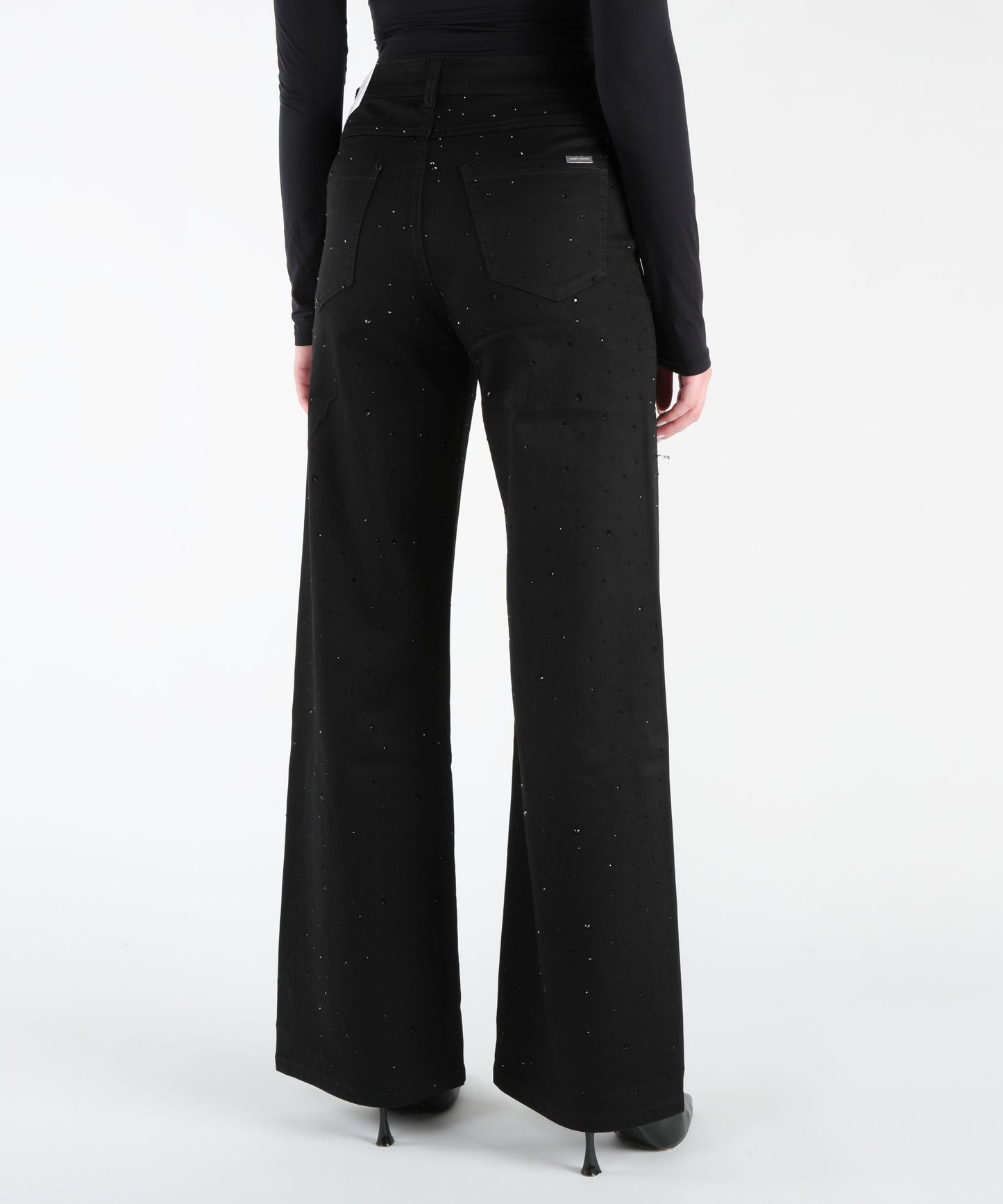 RIBKOFF Jeans classici a gamba larga con strass