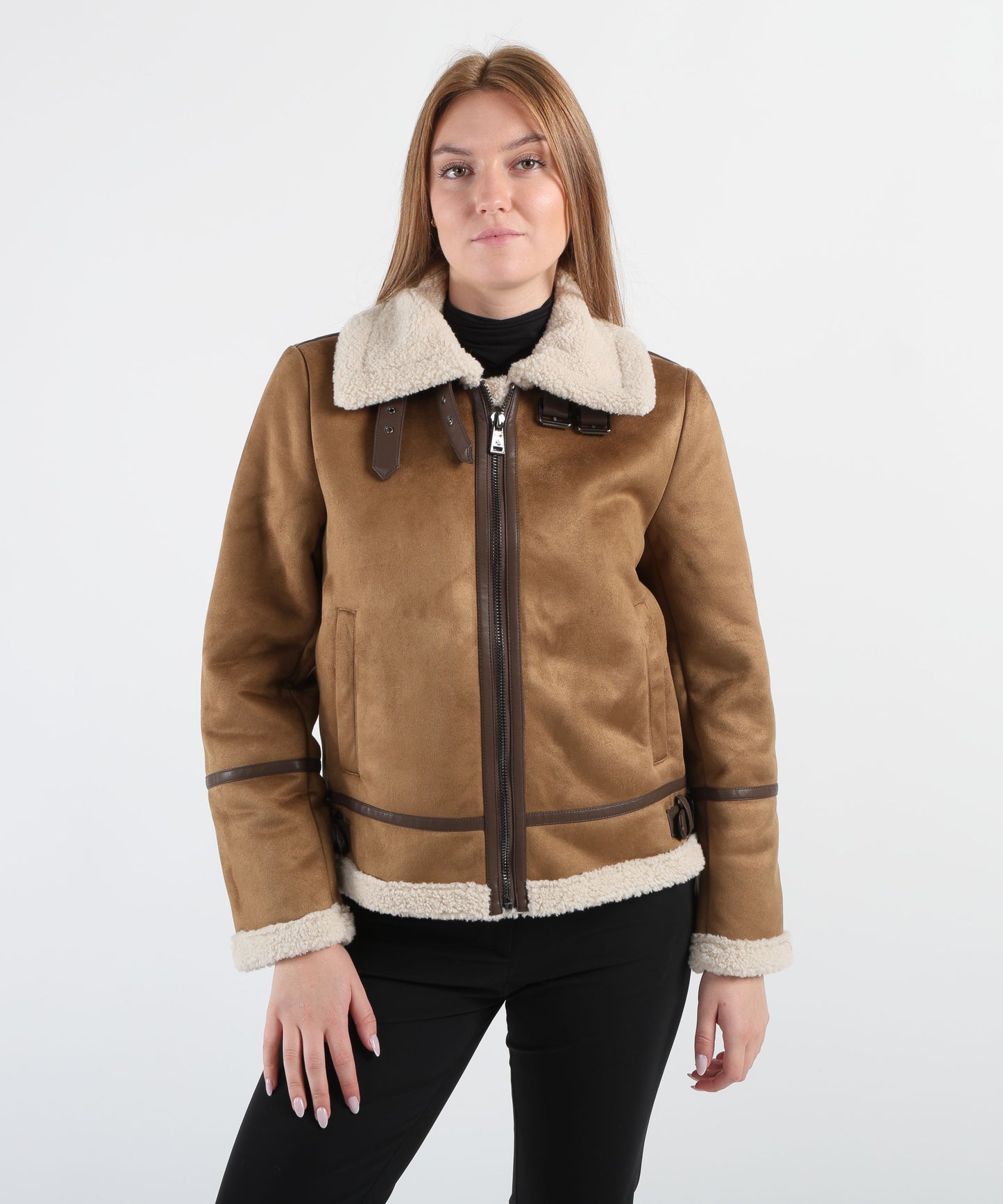 LAUREN RALPH LAUREN Camel jacket in eco-suede