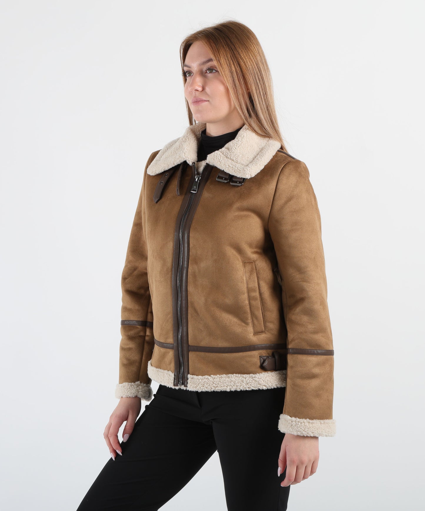 LAUREN RALPH LAUREN Camel jacket in eco-suede