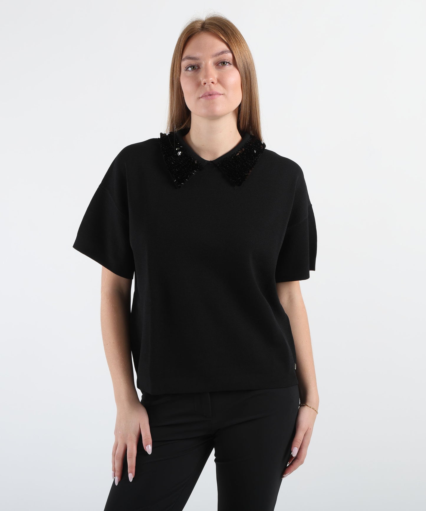 LIUJO BLACK Maglia con paillettes