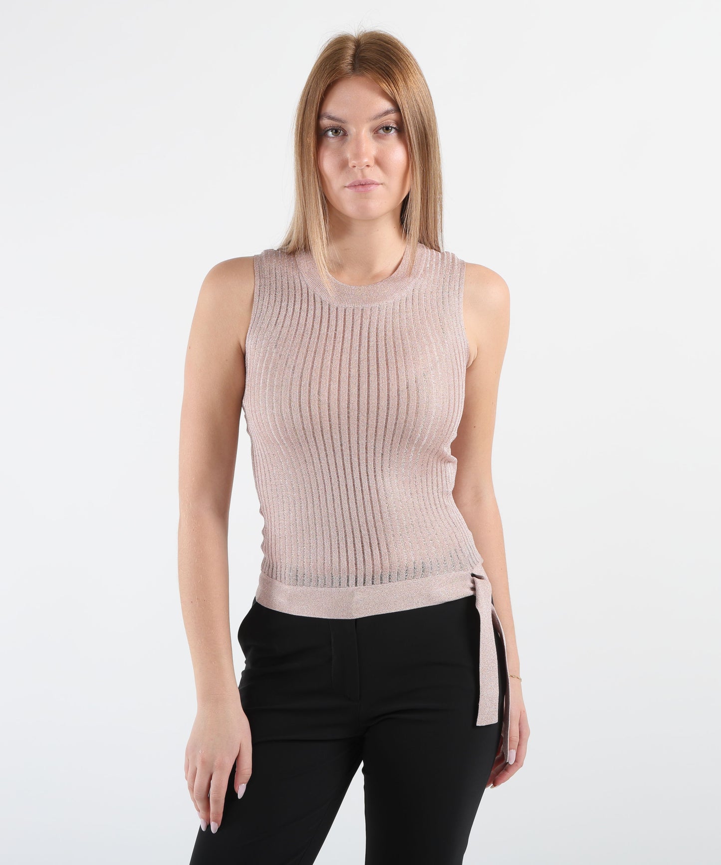 LIUJO BLACK Top in maglia lurex®