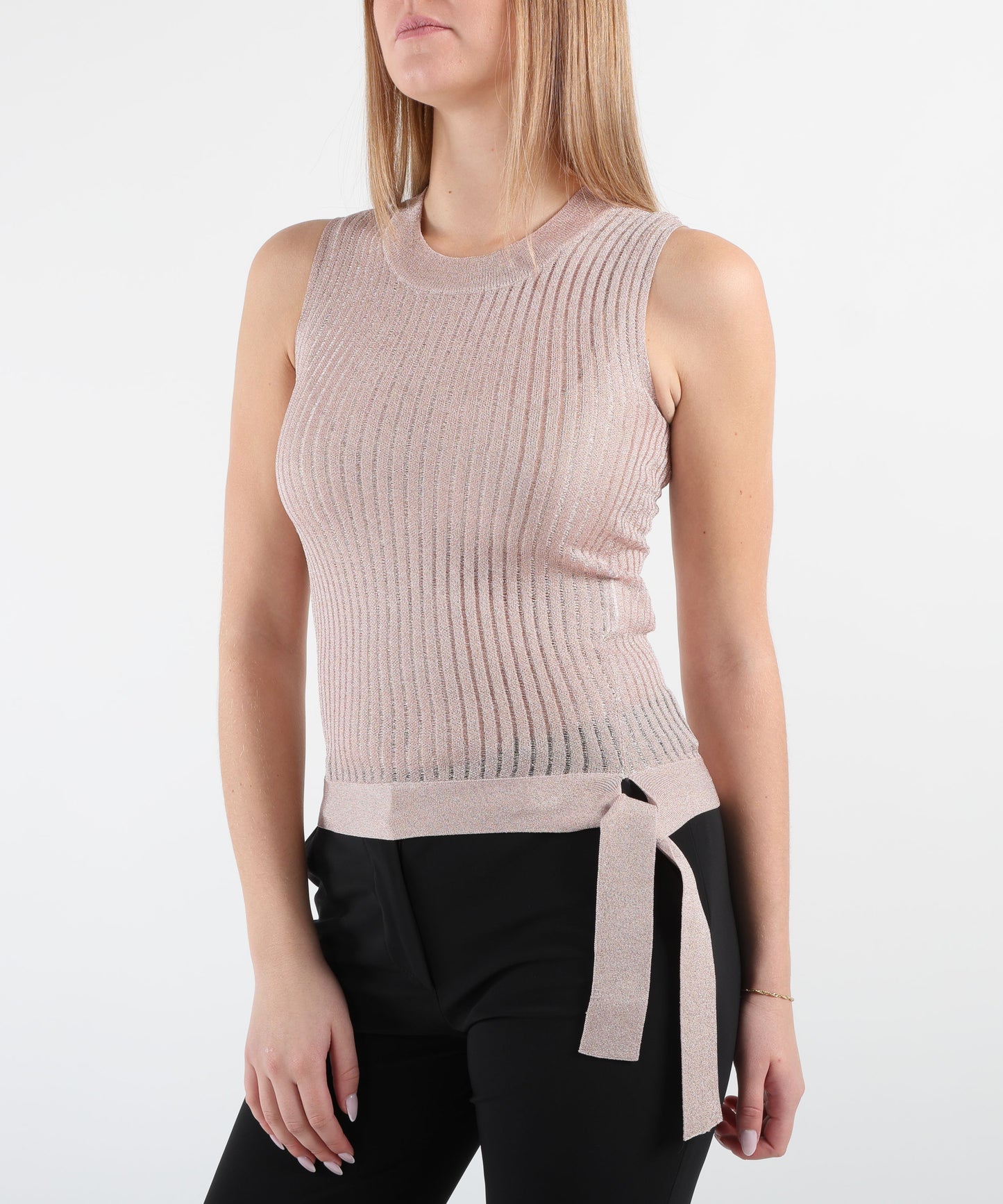 LIUJO BLACK Top in maglia lurex®