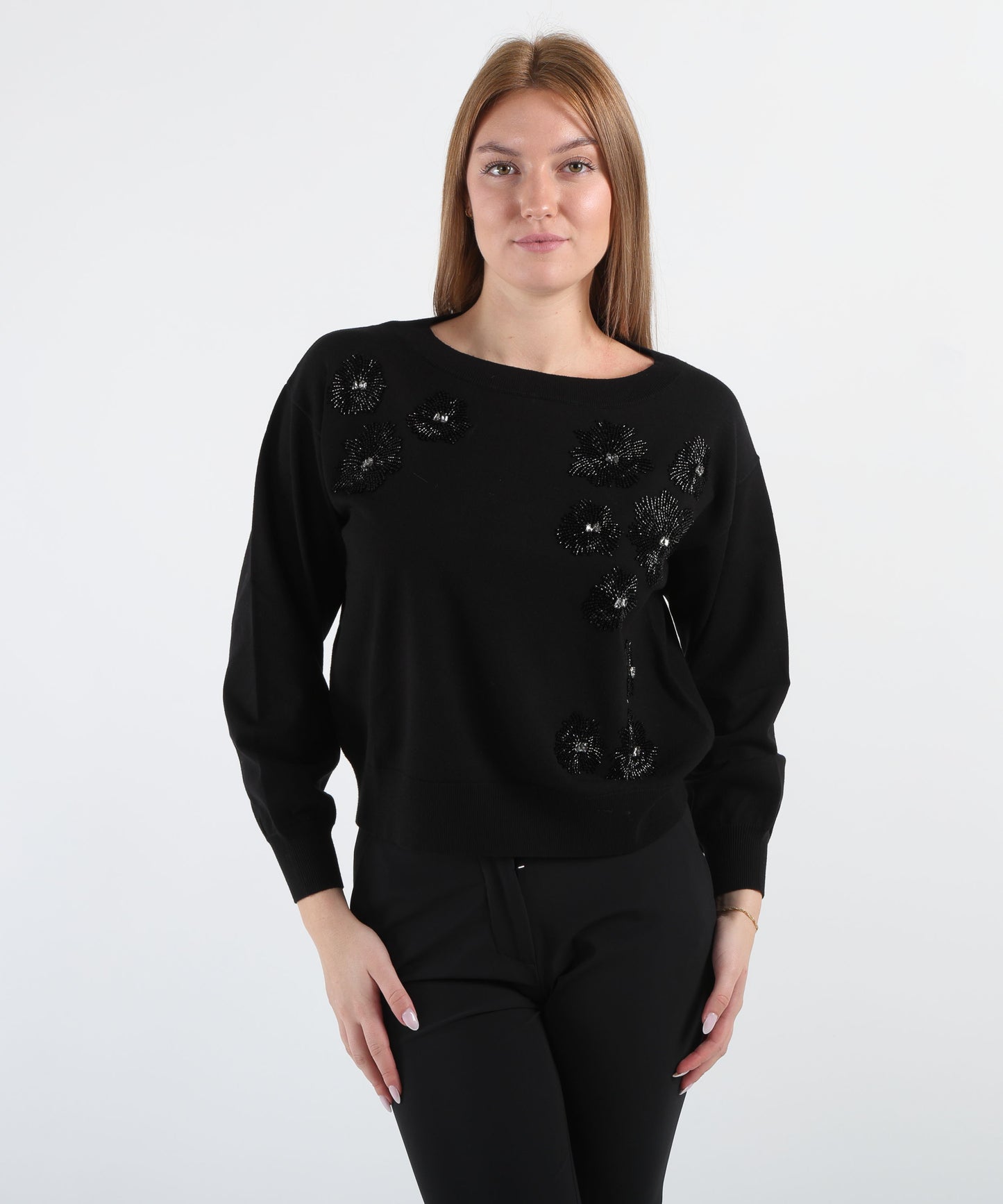 LIUJO BLACK Maglia con strass