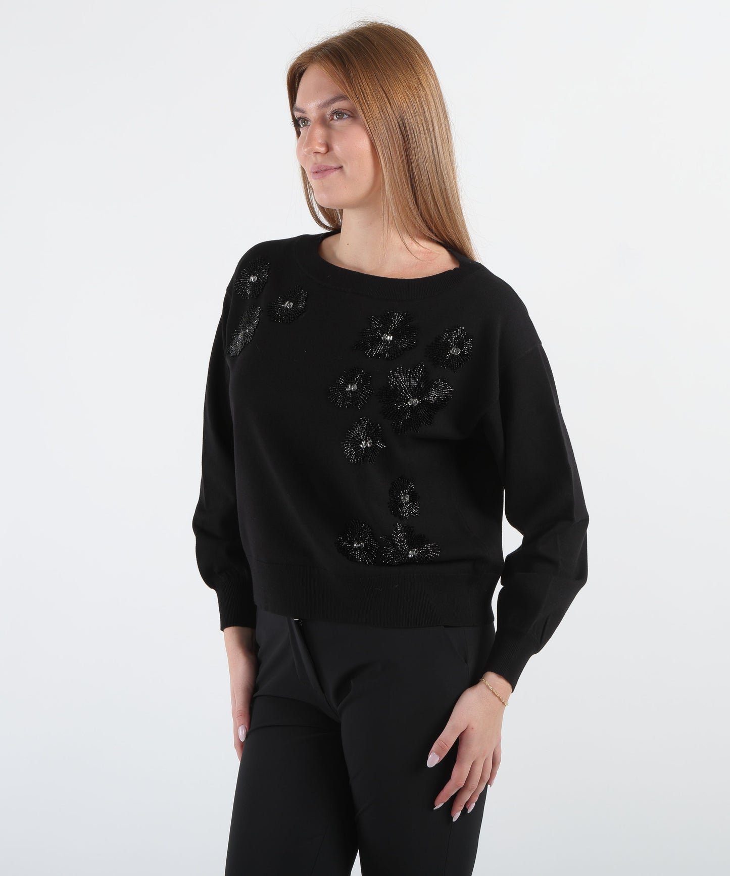 LIUJO BLACK Maglia con strass