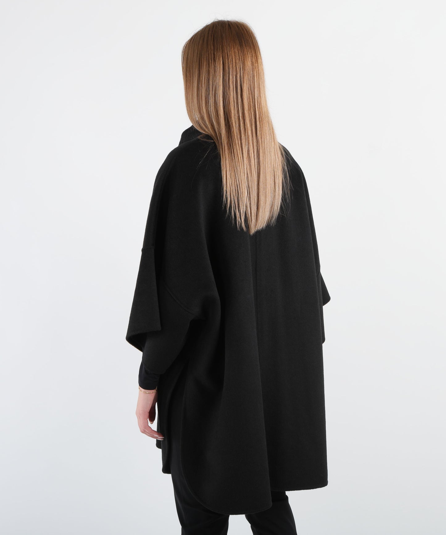 LIUJO BLACK Wool coat with belt