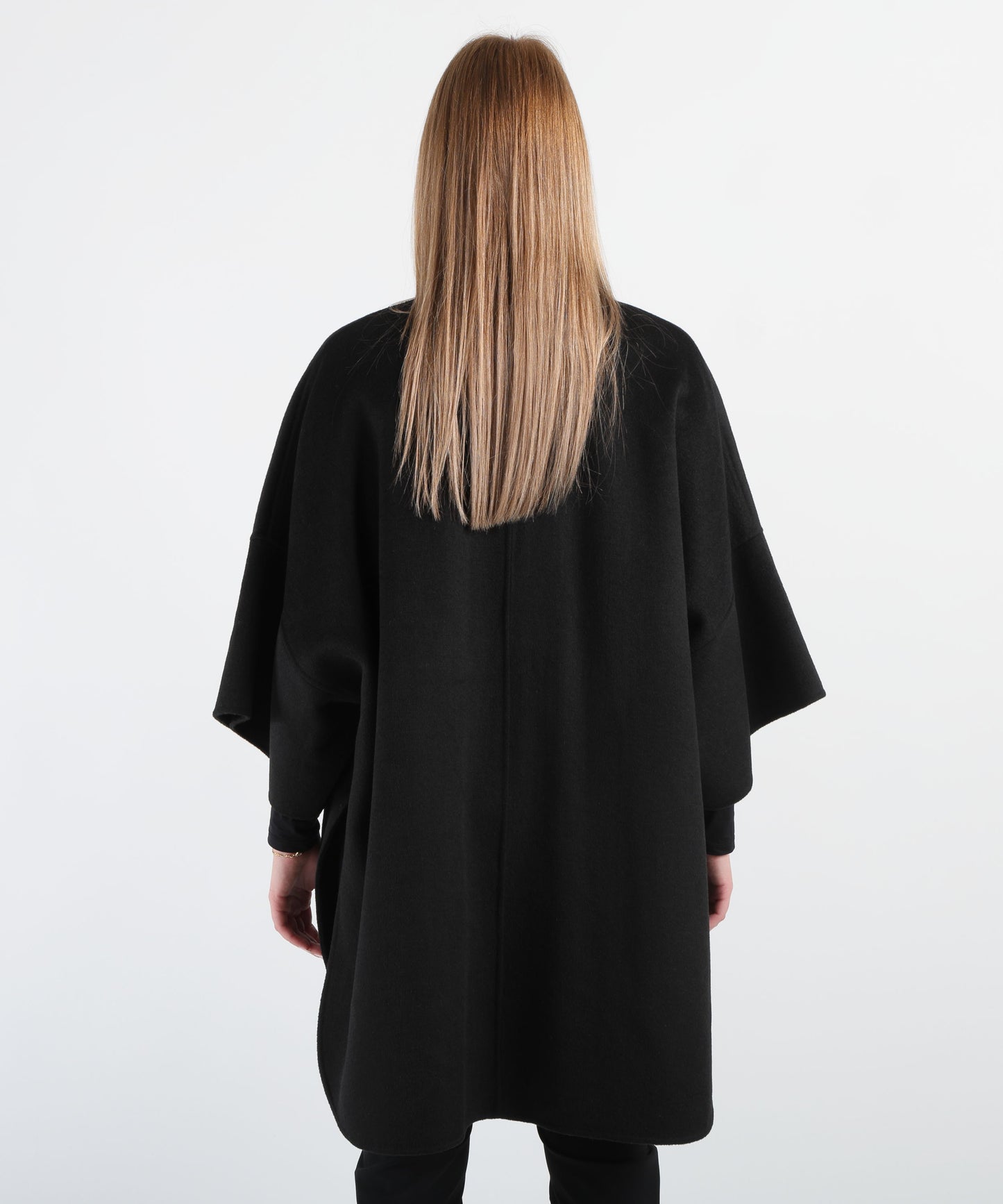LIUJO BLACK Wool coat with belt
