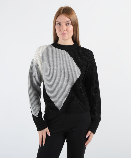 LIUJO BLACK Maglione in lana con intarsi