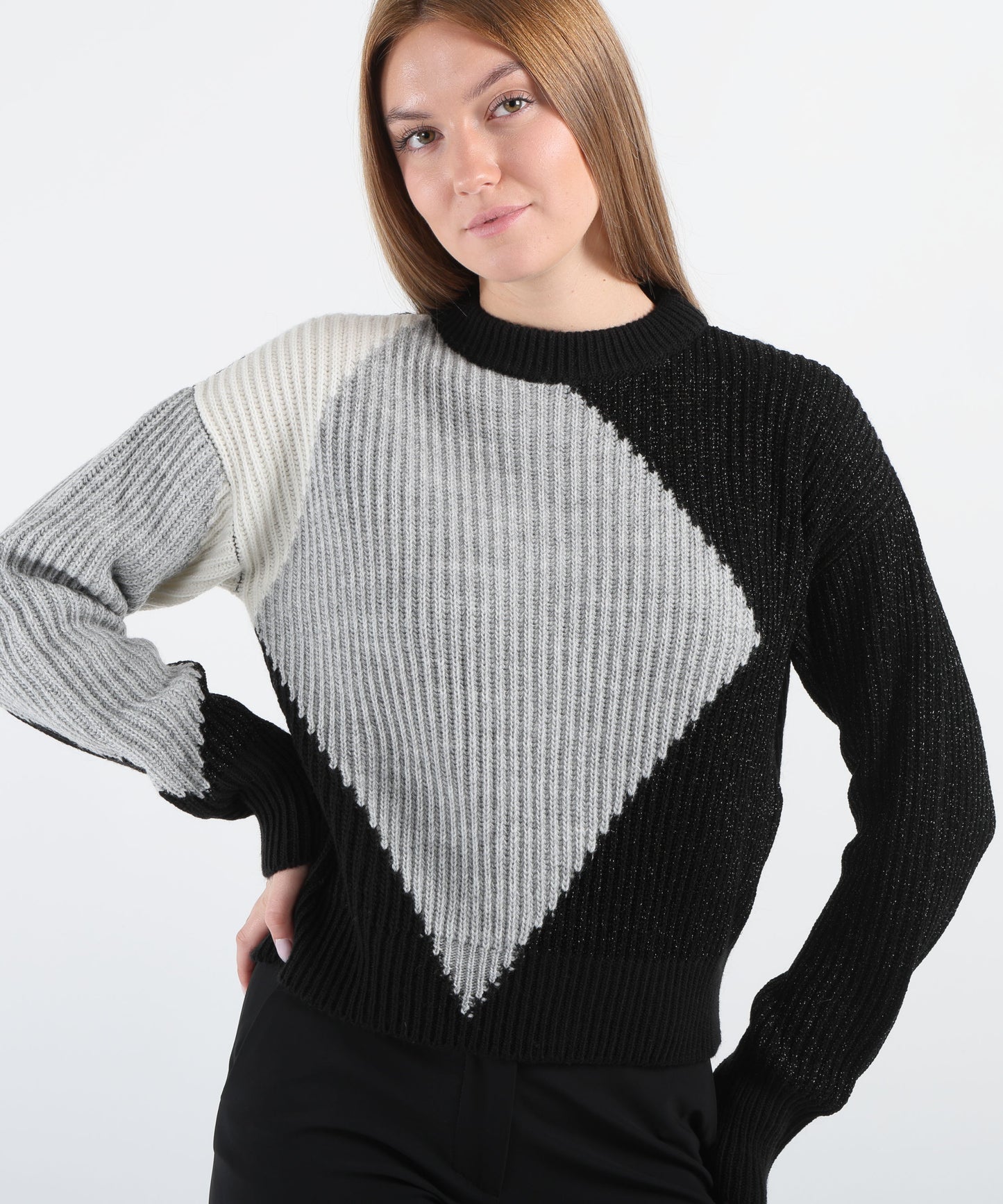 LIUJO BLACK Maglione in lana con intarsi