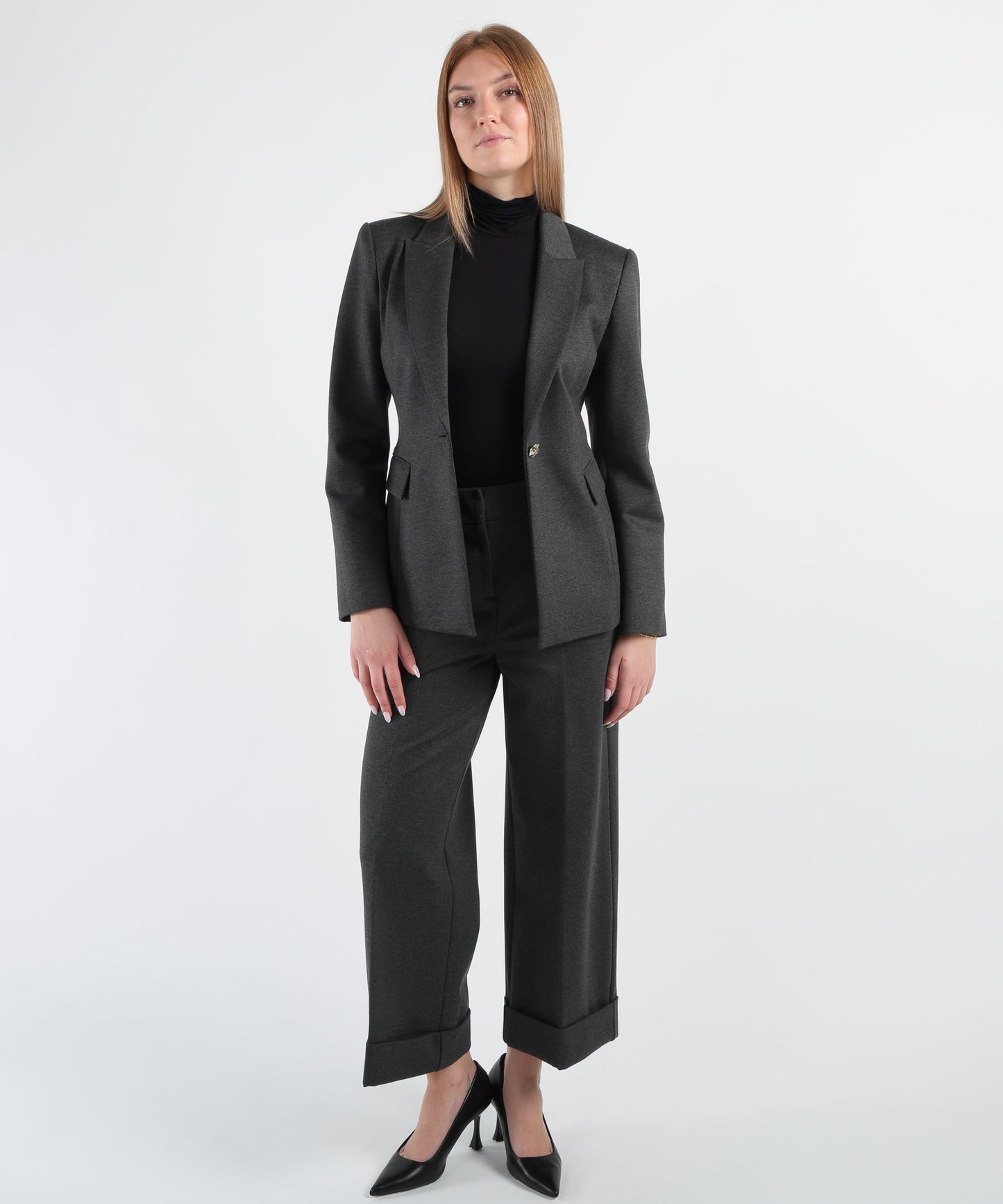 LIUJO BLACK Pantaloni cropped con piega