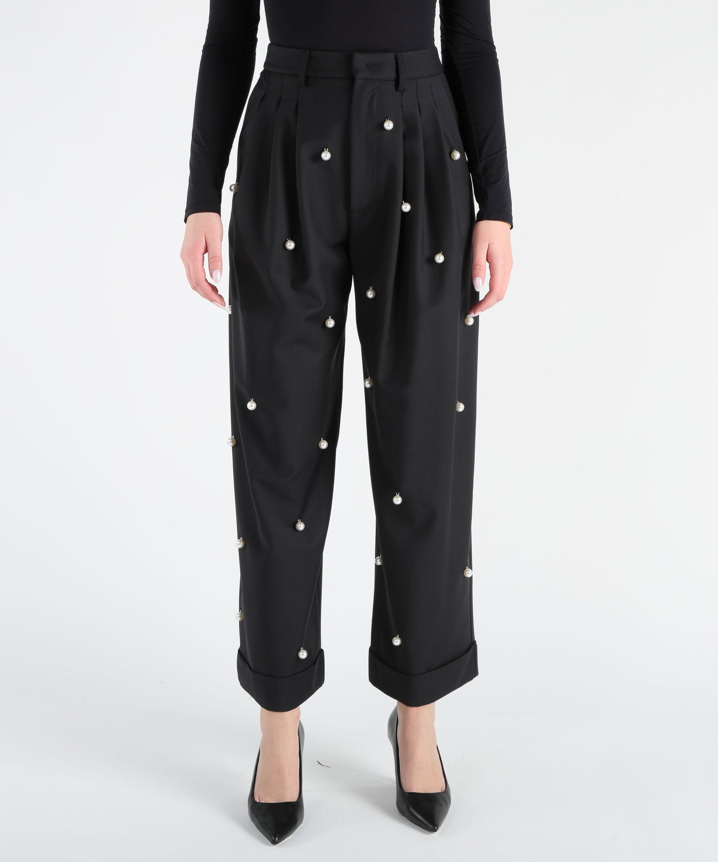 MEIMEI Pantalone Con Applicazioni Perle