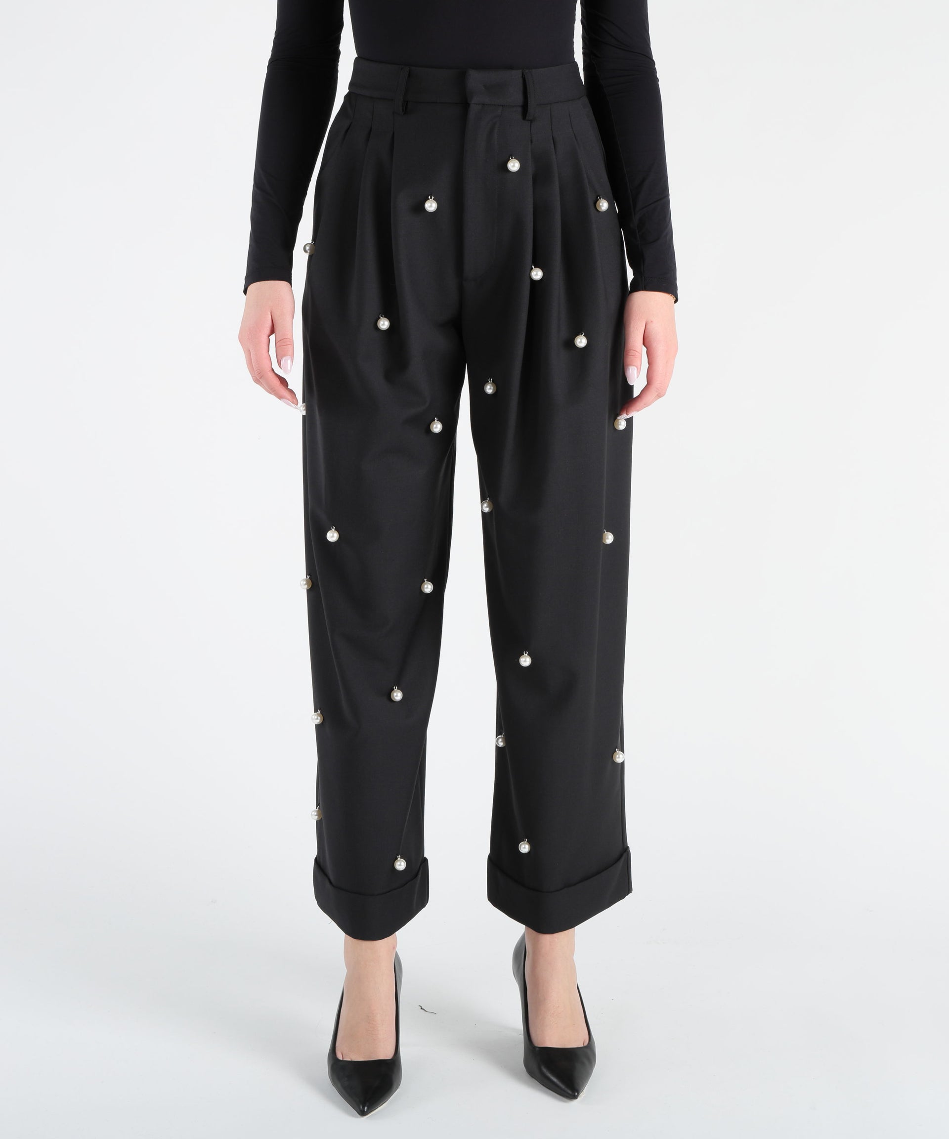 MEIMEI Pantalone Con Applicazioni Perle