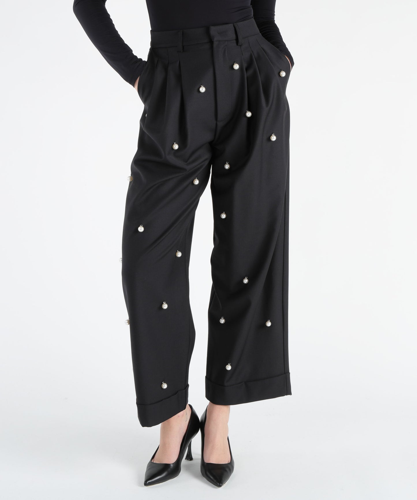 MEIMEI Pantalone Con Applicazioni Perle