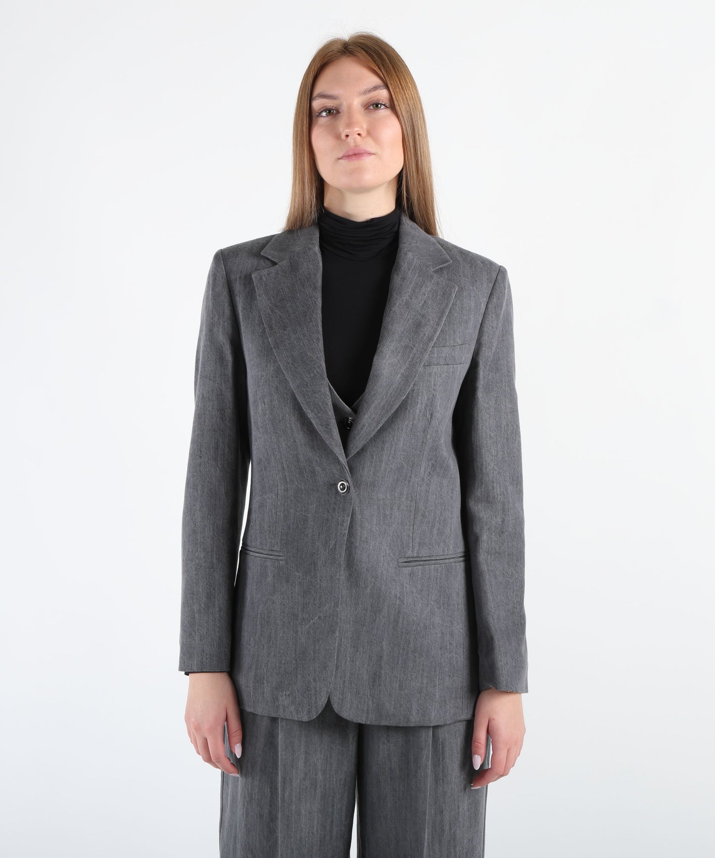 LIUJO denim Blazer in denim grigio