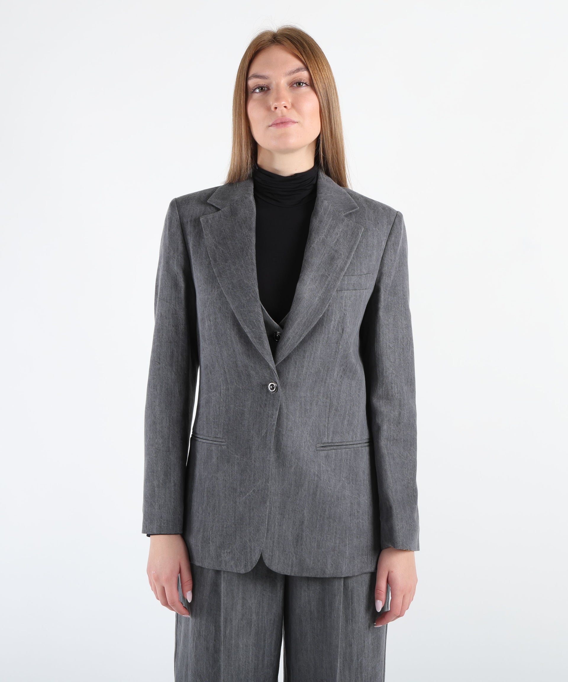 LIUJO denim Blazer in denim grigio