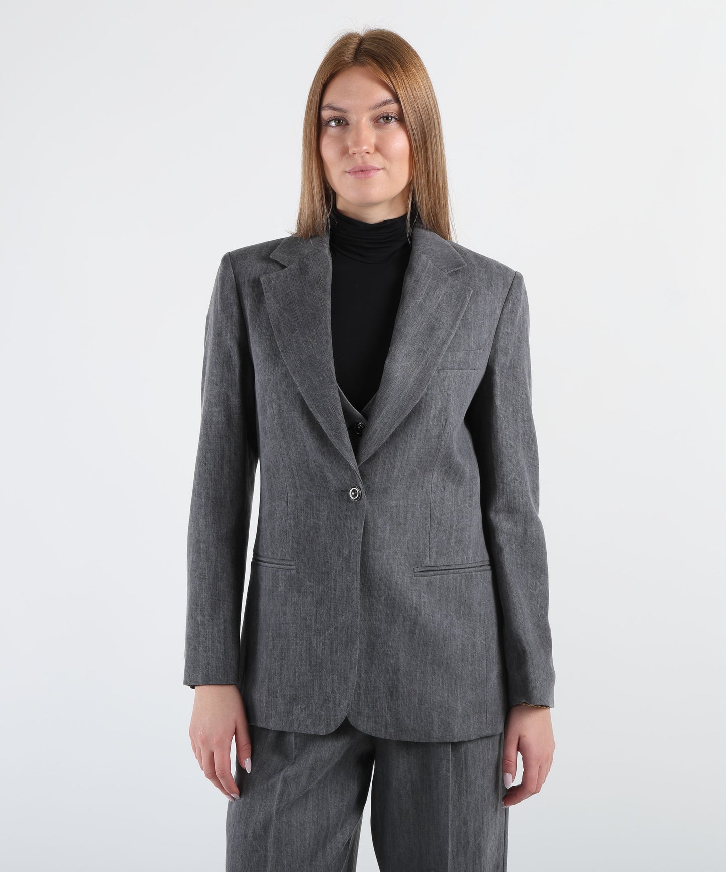 LIUJO denim Blazer in denim grigio