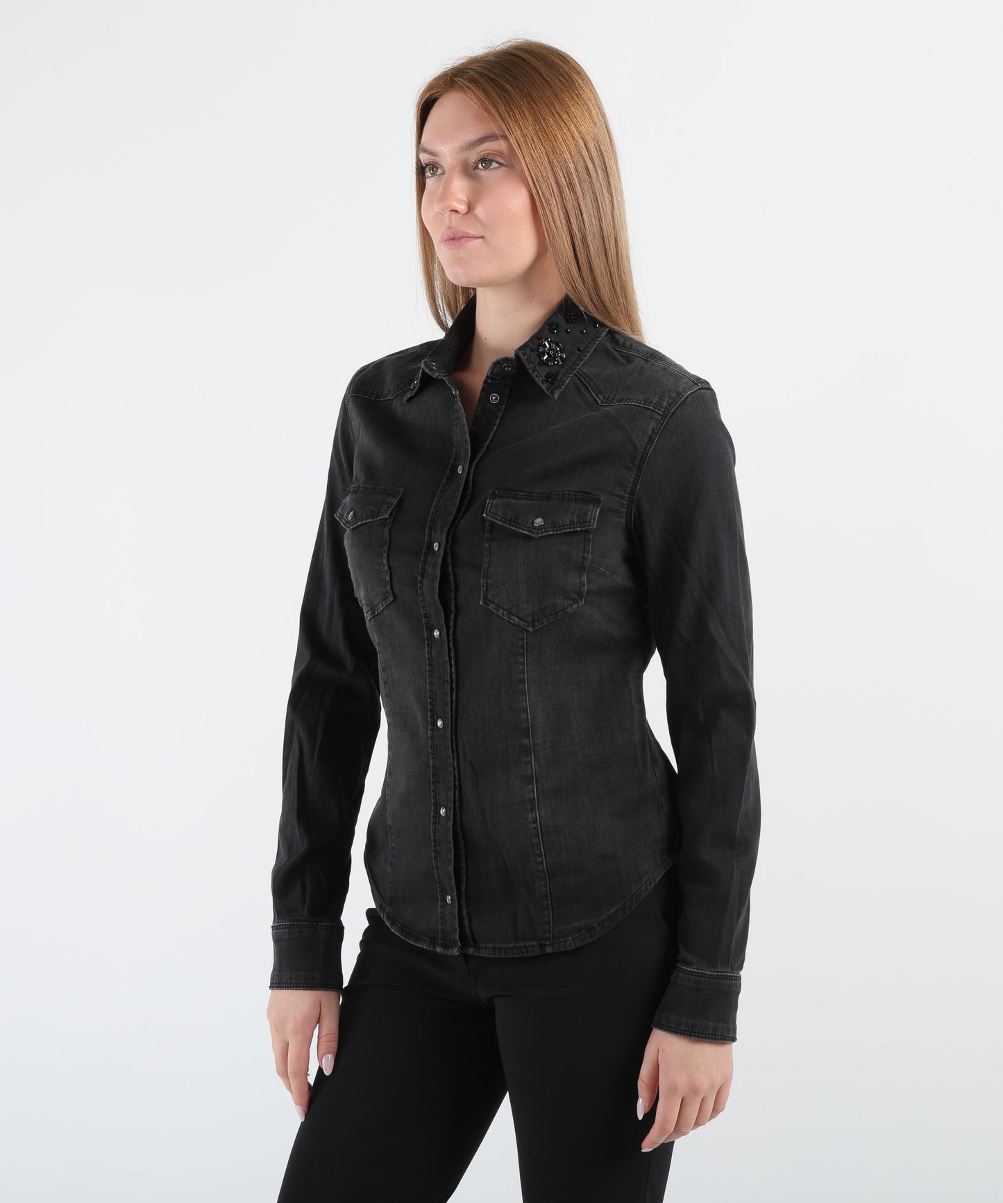 LIUJO denim Camicia in denim con strass