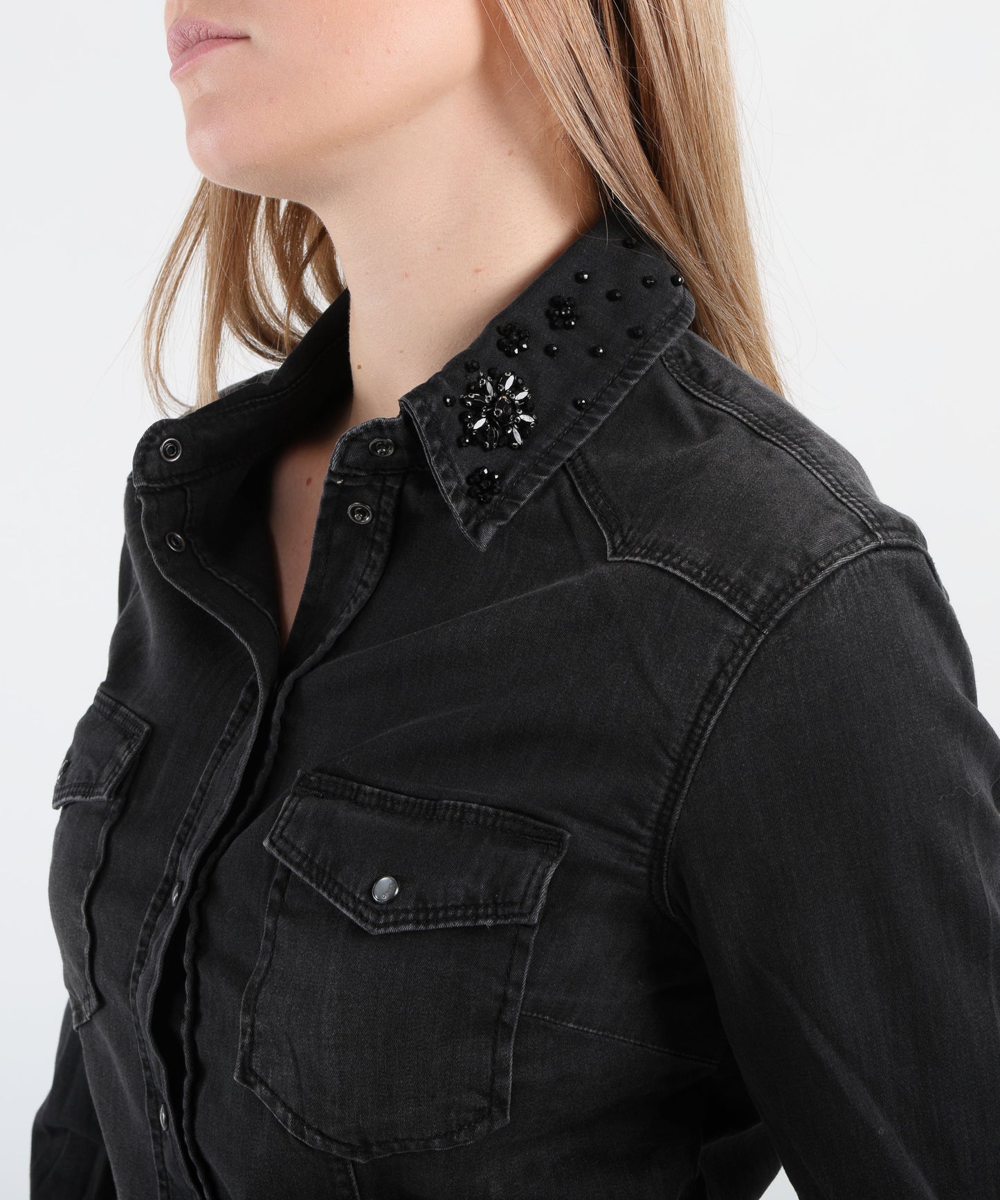 LIUJO denim Camicia in denim con strass