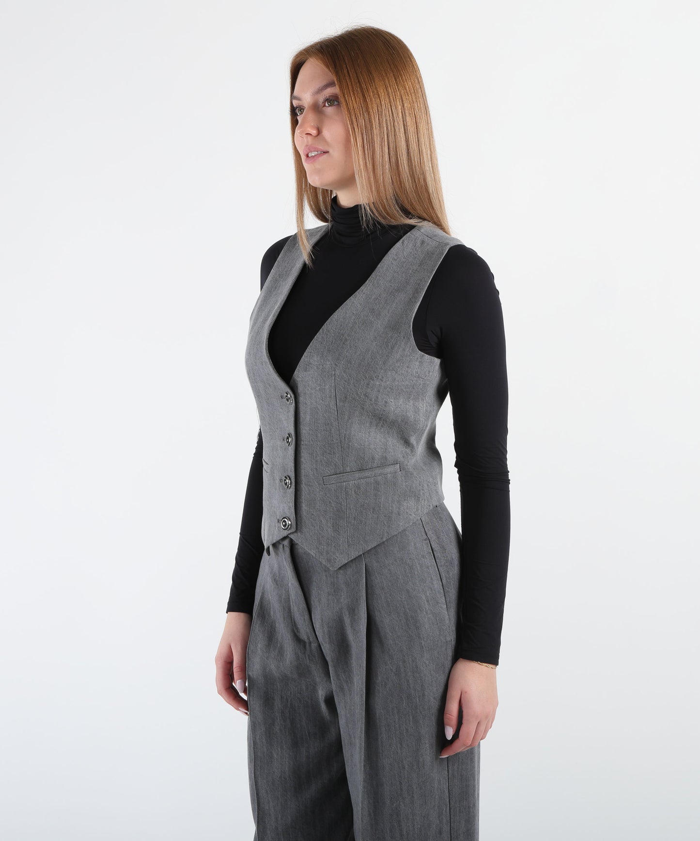 LIUJO denim Gilet in denim grigio