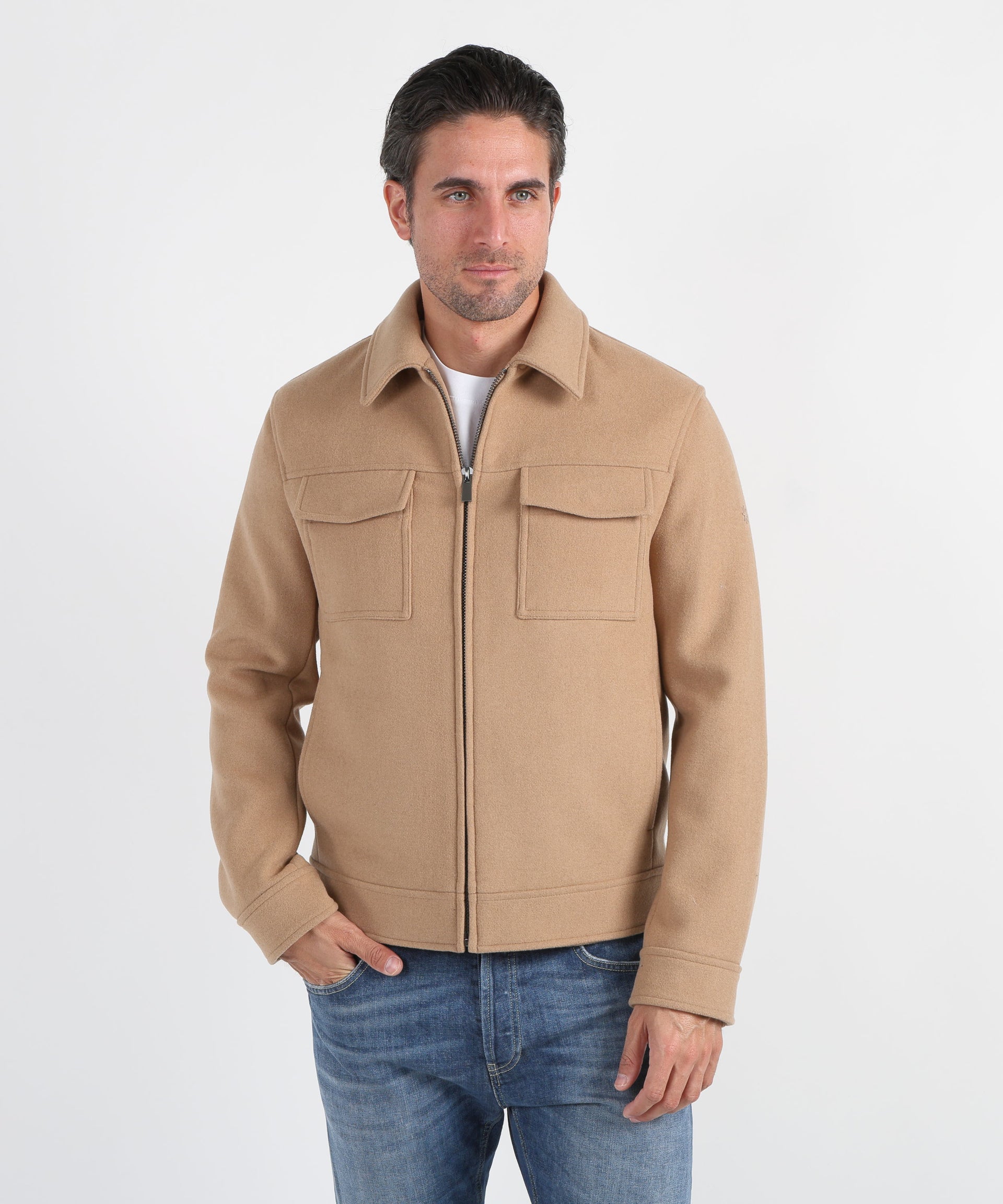 MANUEL RITZ Giacca camicia con zip