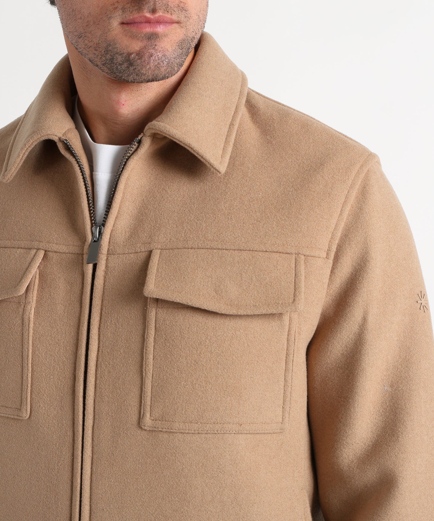 MANUEL RITZ Giacca camicia con zip