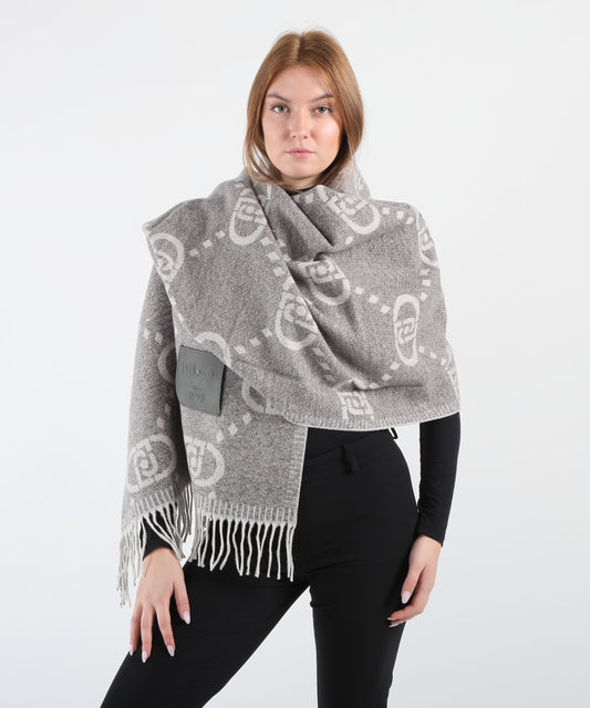 LIUJO SOFT Sciarpa con frange e logo