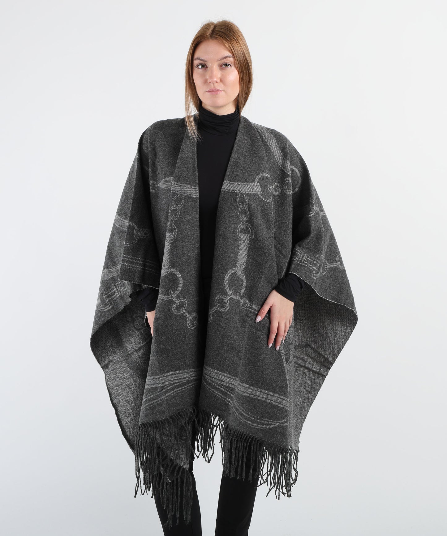 LAUREN RALPH LAUREN Mantella con frange