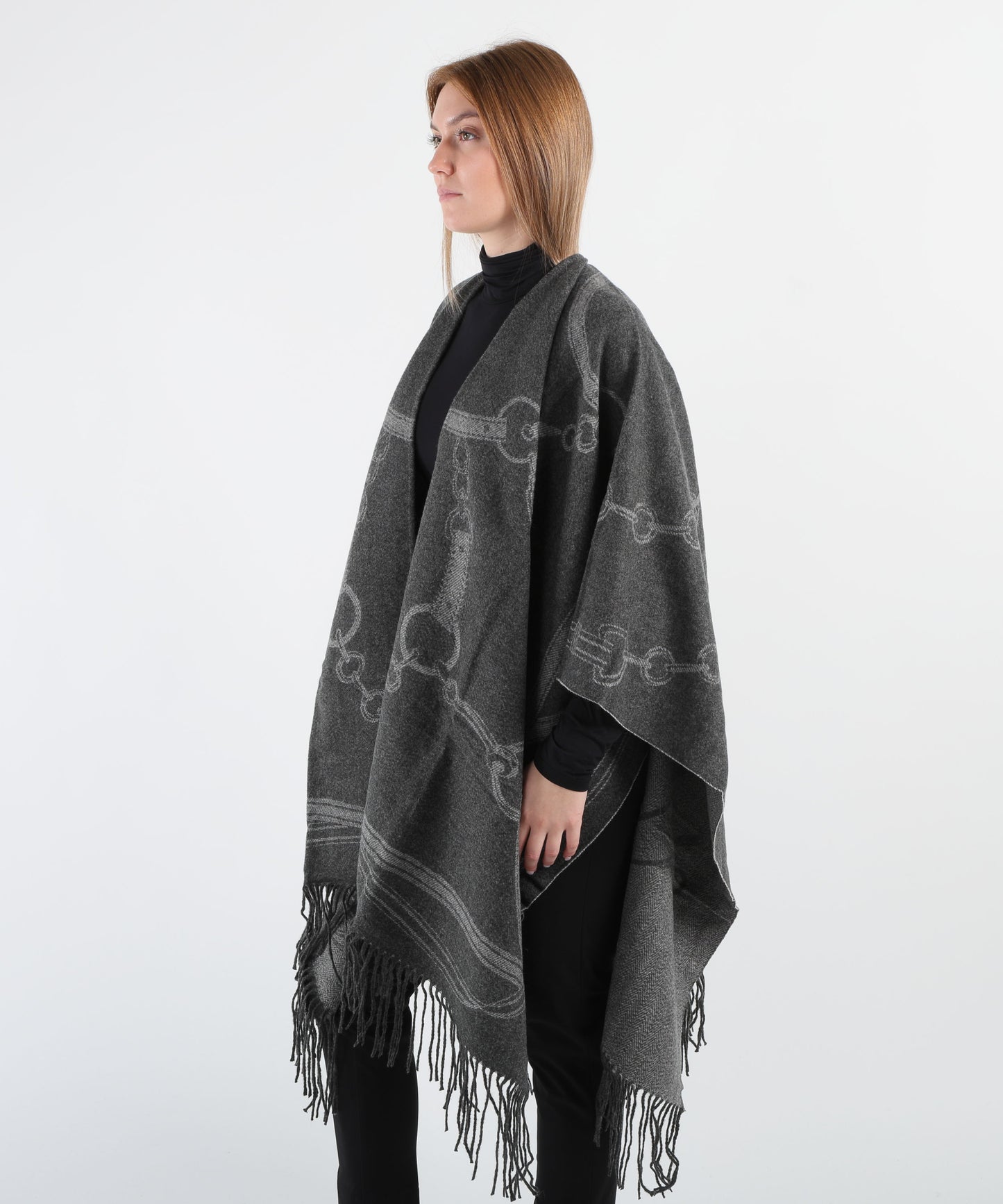 LAUREN RALPH LAUREN Mantella con frange