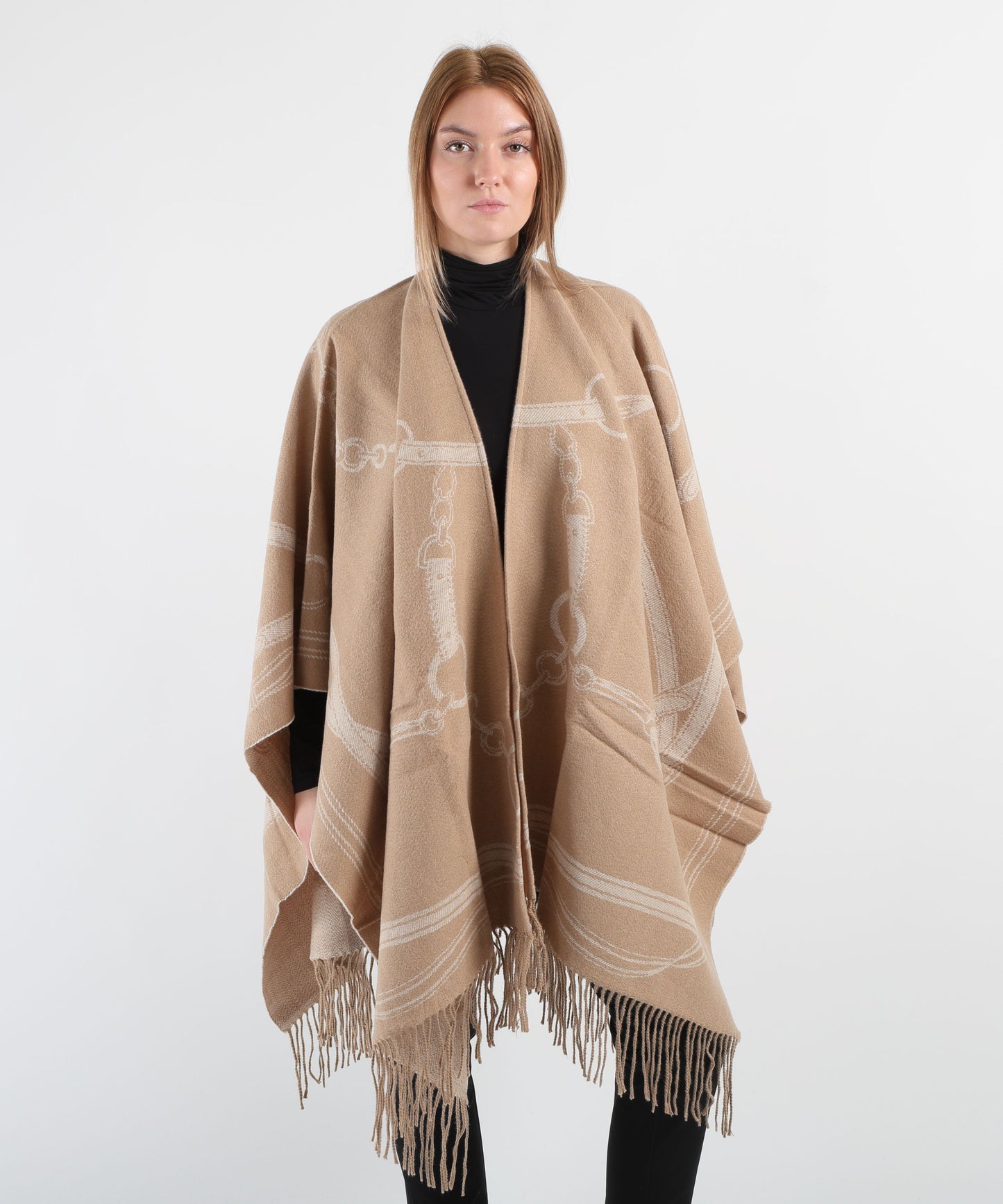 LAUREN RALPH LAUREN Mantella con frange