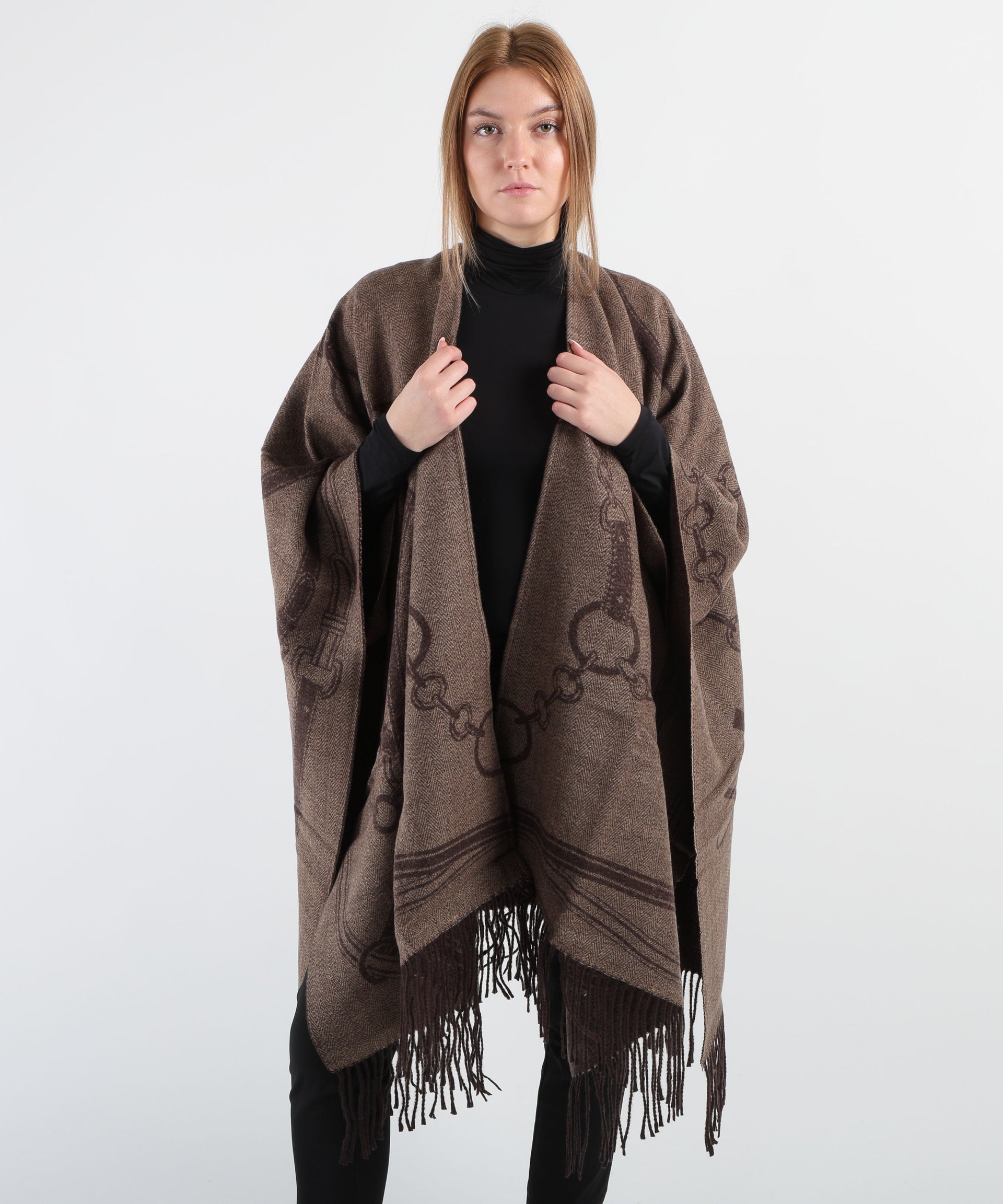 LAUREN RALPH LAUREN Mantella con frange