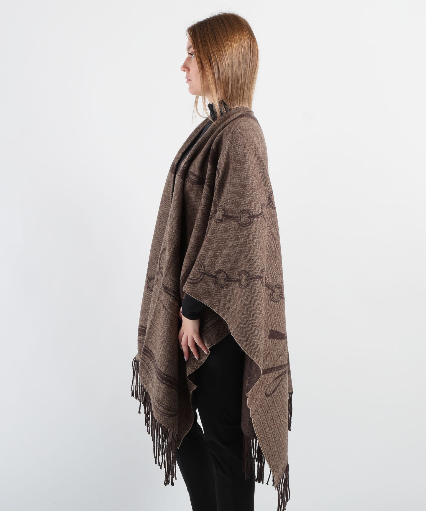 LAUREN RALPH LAUREN Mantella con frange