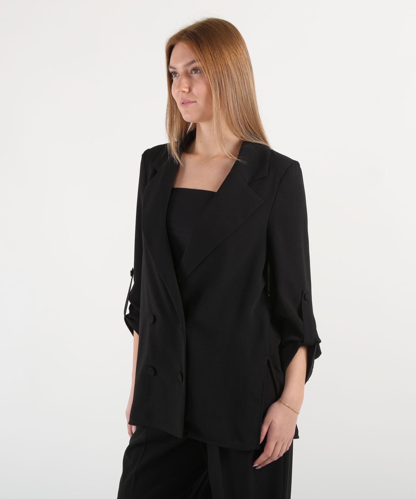LIUJO BLACK satin blazer