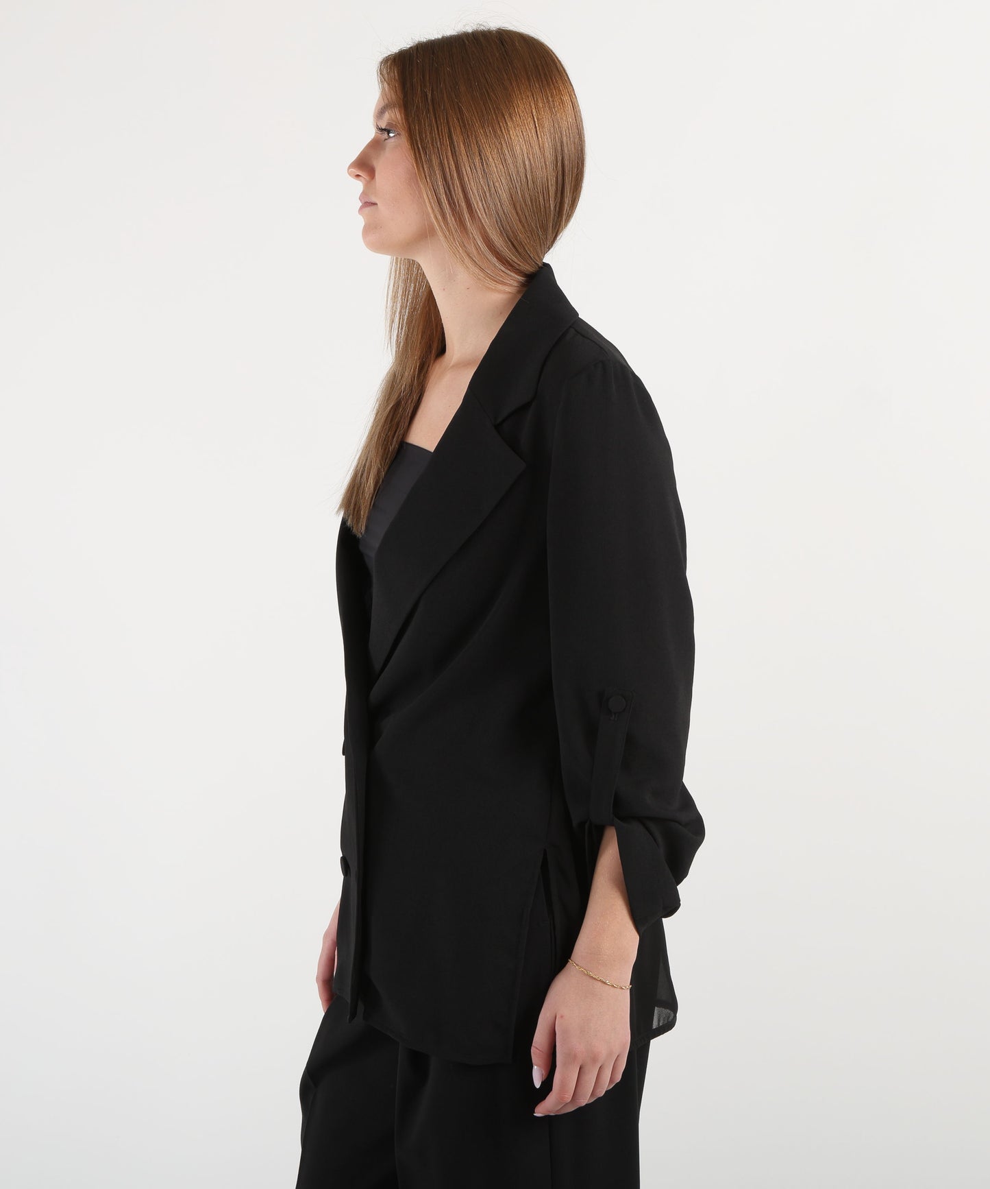 LIUJO BLACK satin blazer