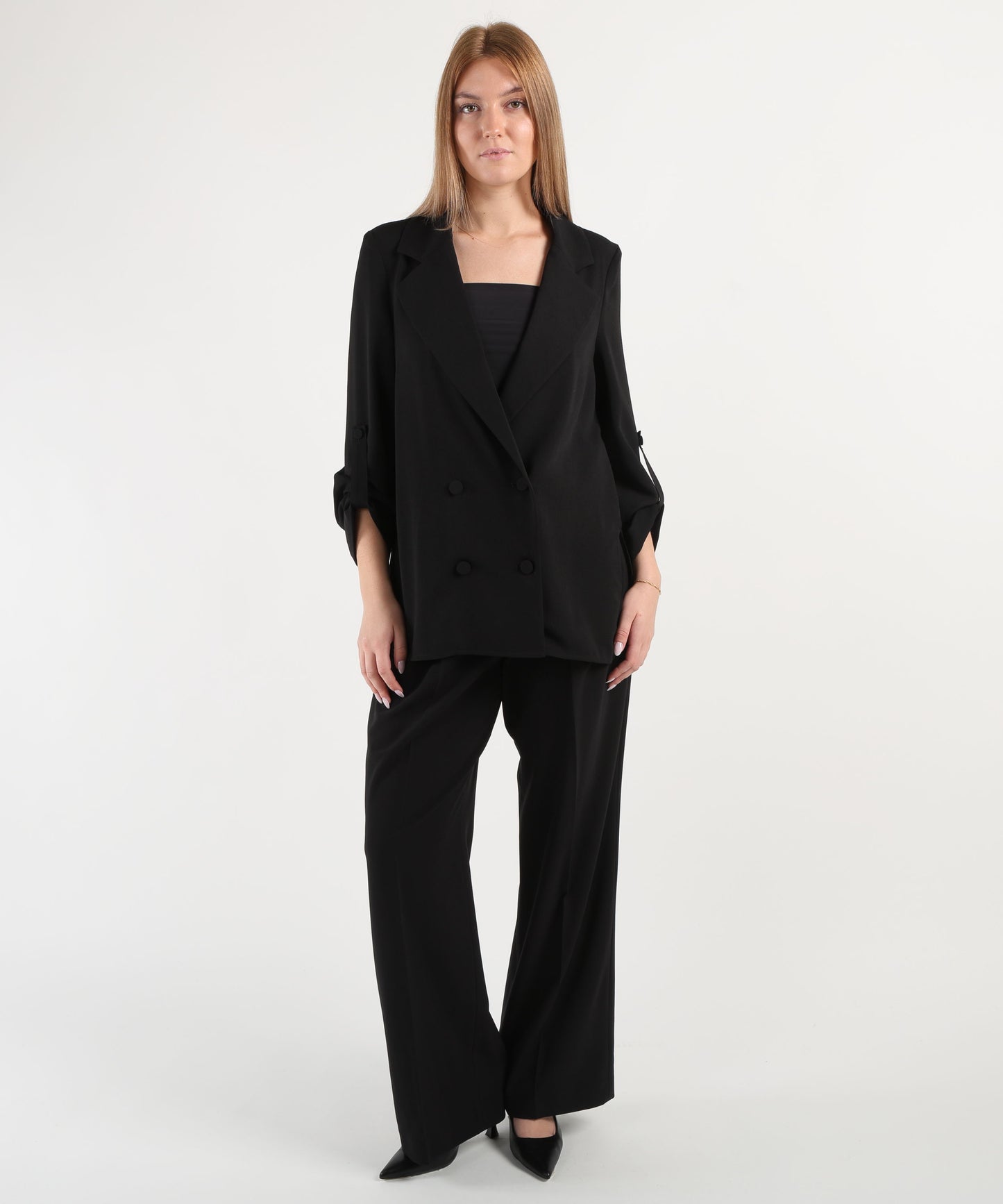 LIUJO BLACK satin blazer