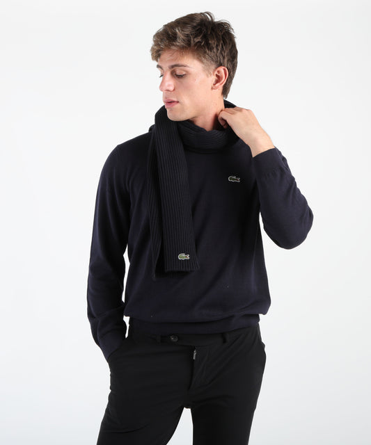 LACOSTE Sciarpa in lana a costine