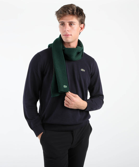 LACOSTE Sciarpa in lana a costine