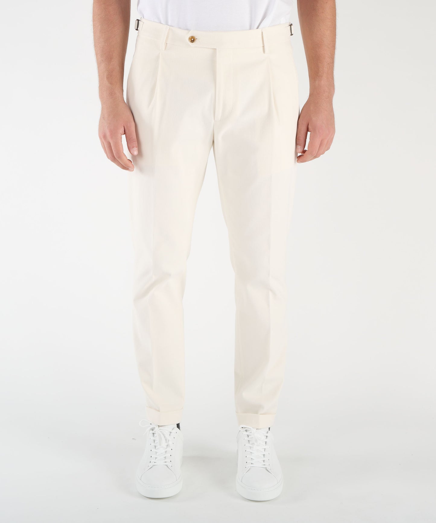 BERWICH Pantaloni in caldo cotone con fibbiette