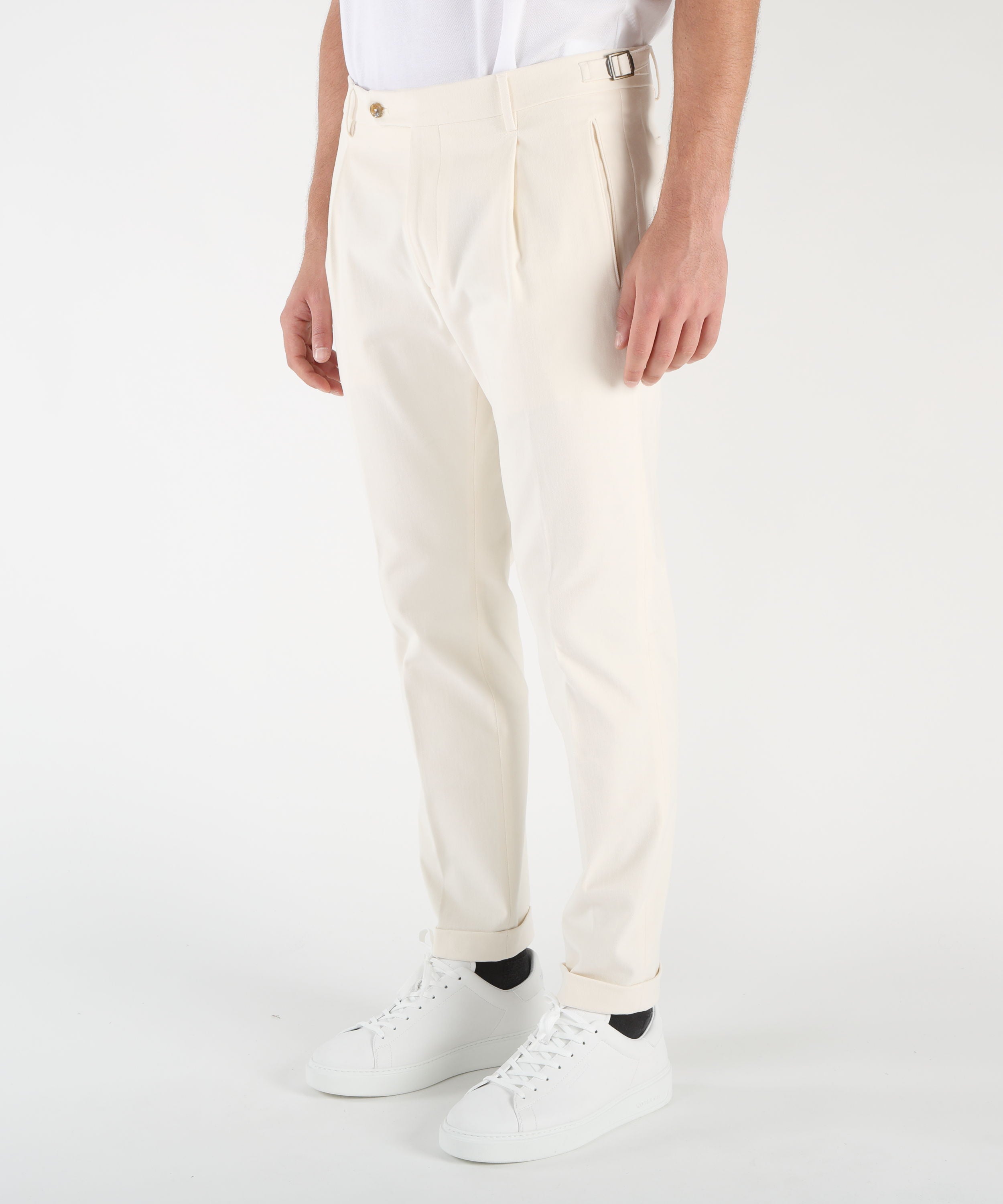 BERWICH Pantaloni in caldo cotone con fibbiette