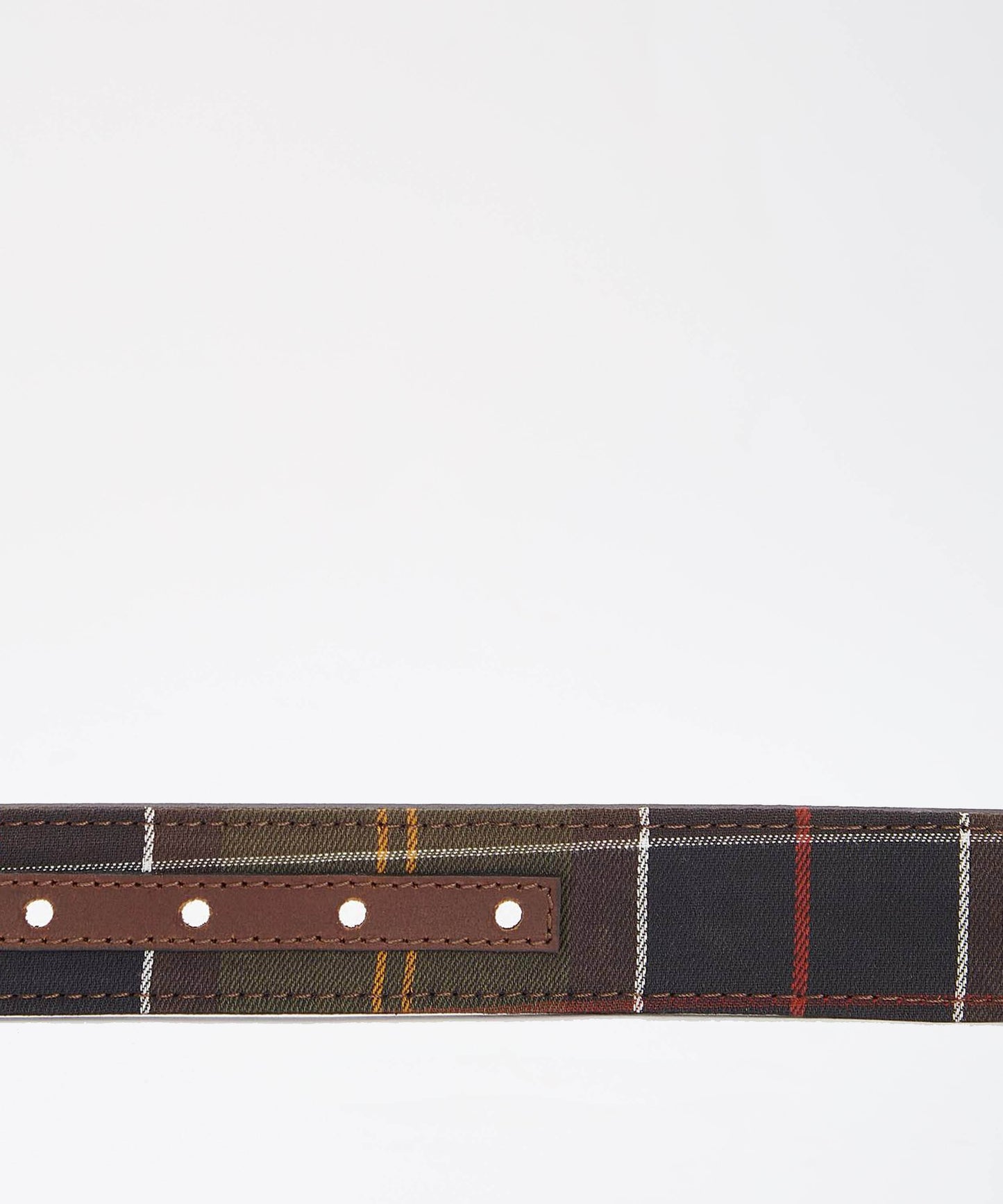 BARBOUR cintura reversibile tartan leather