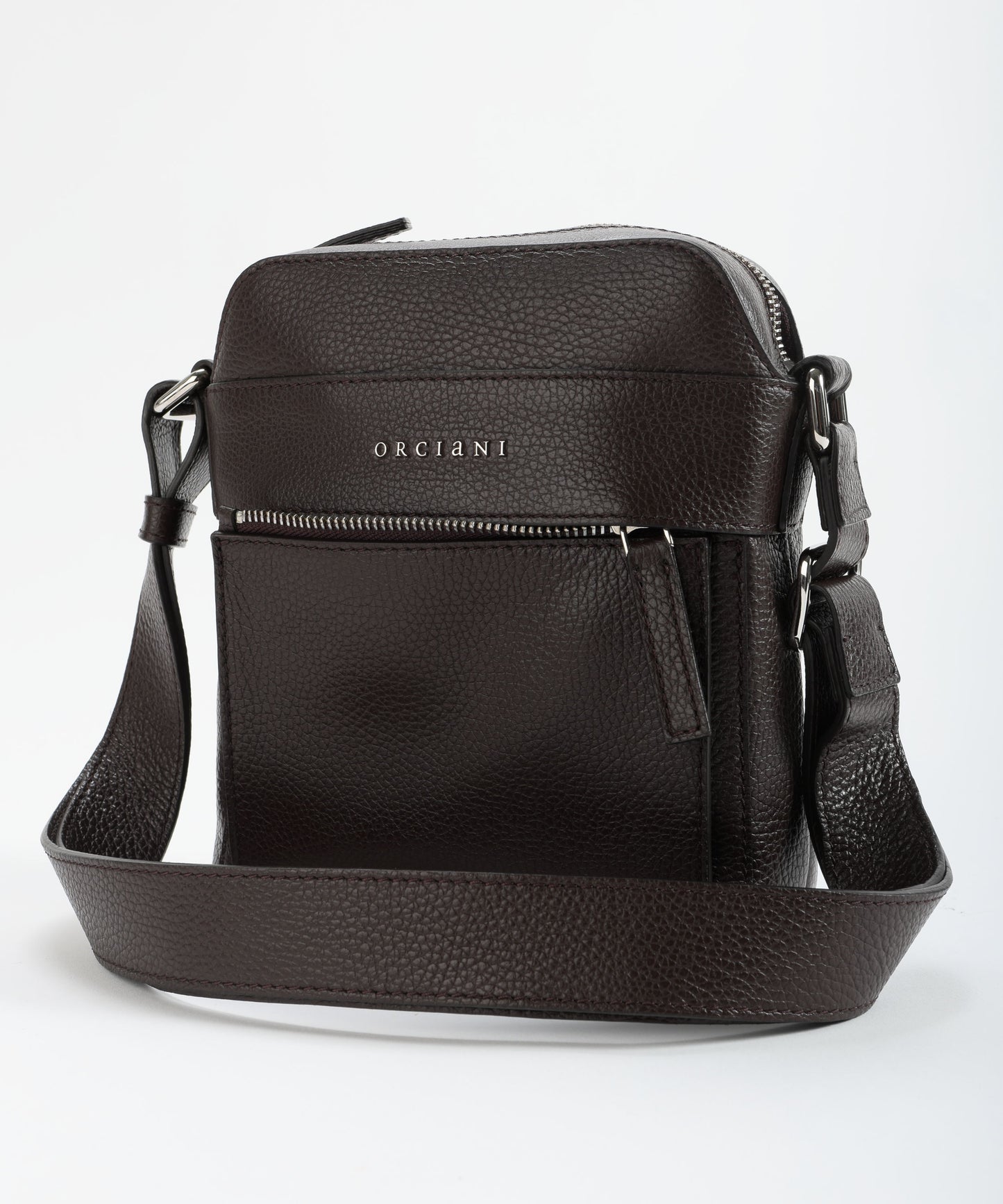 ORCIANI Chevrette leather messenger bag