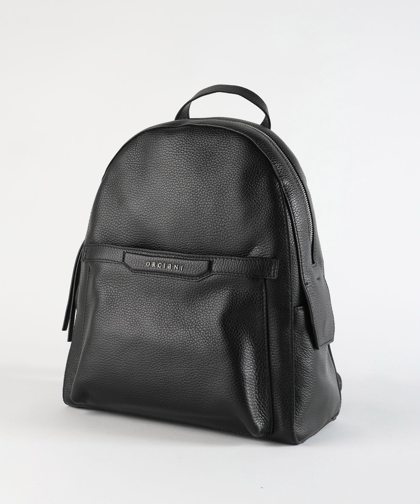 ORCIANI Zaino in Pelle Martellata Made in Italy con Finiture in Palladio