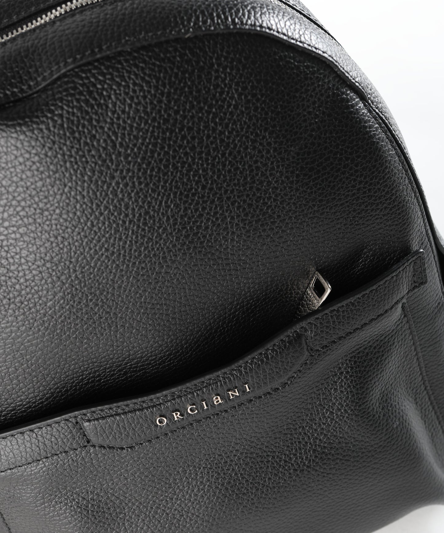 ORCIANI Zaino in Pelle Martellata Made in Italy con Finiture in Palladio