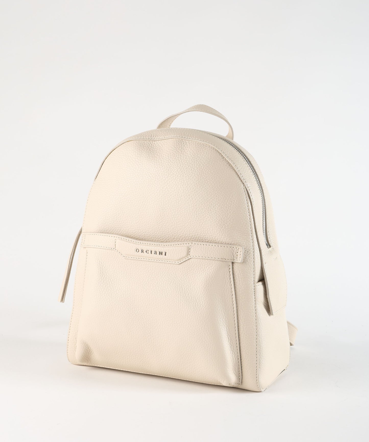 ORCIANI Zaino in Pelle Martellata Made in Italy con Finiture in Palladio