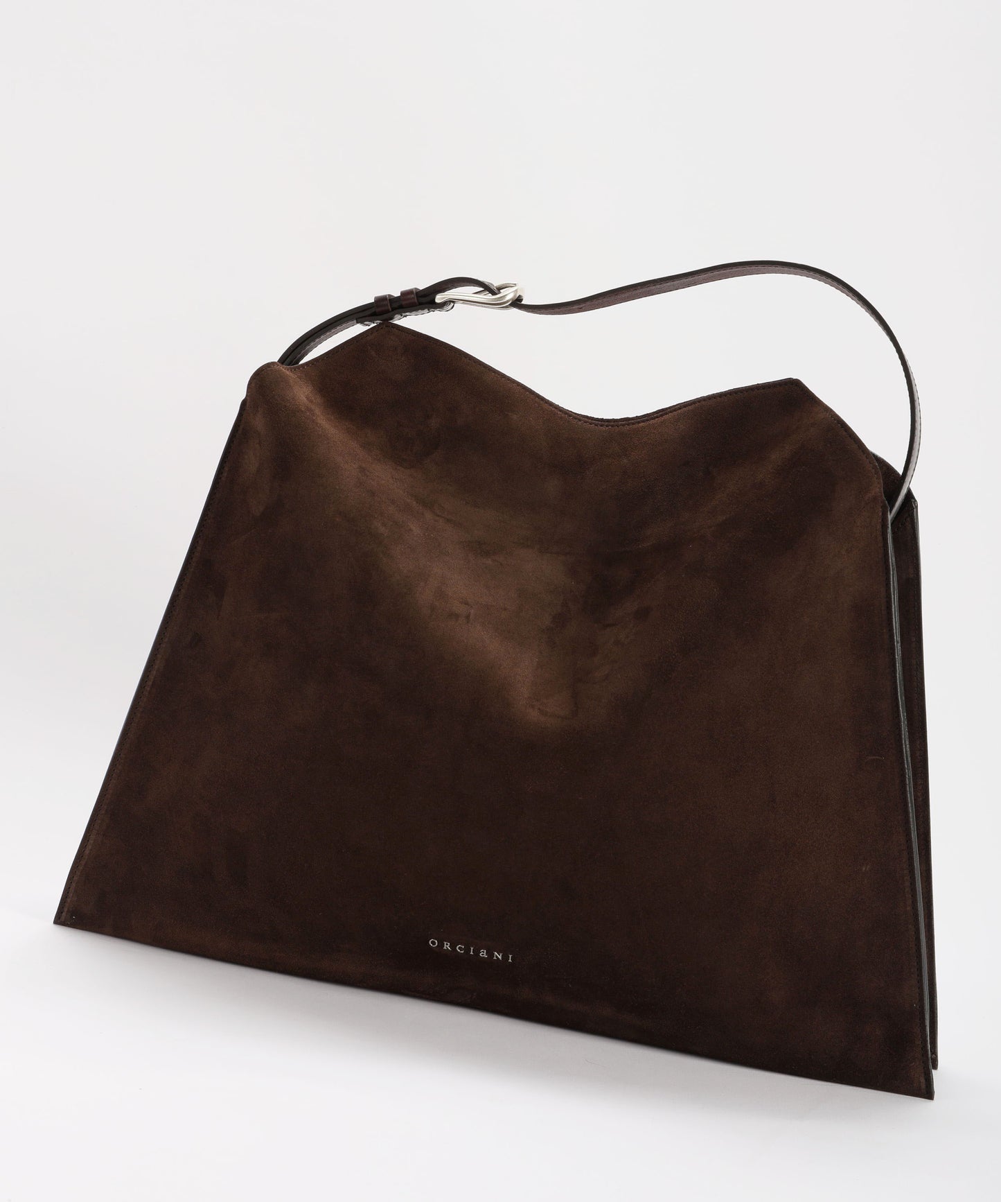 ORCIANI Borsa Trinity Peach Large a spalla in suede e cuoio