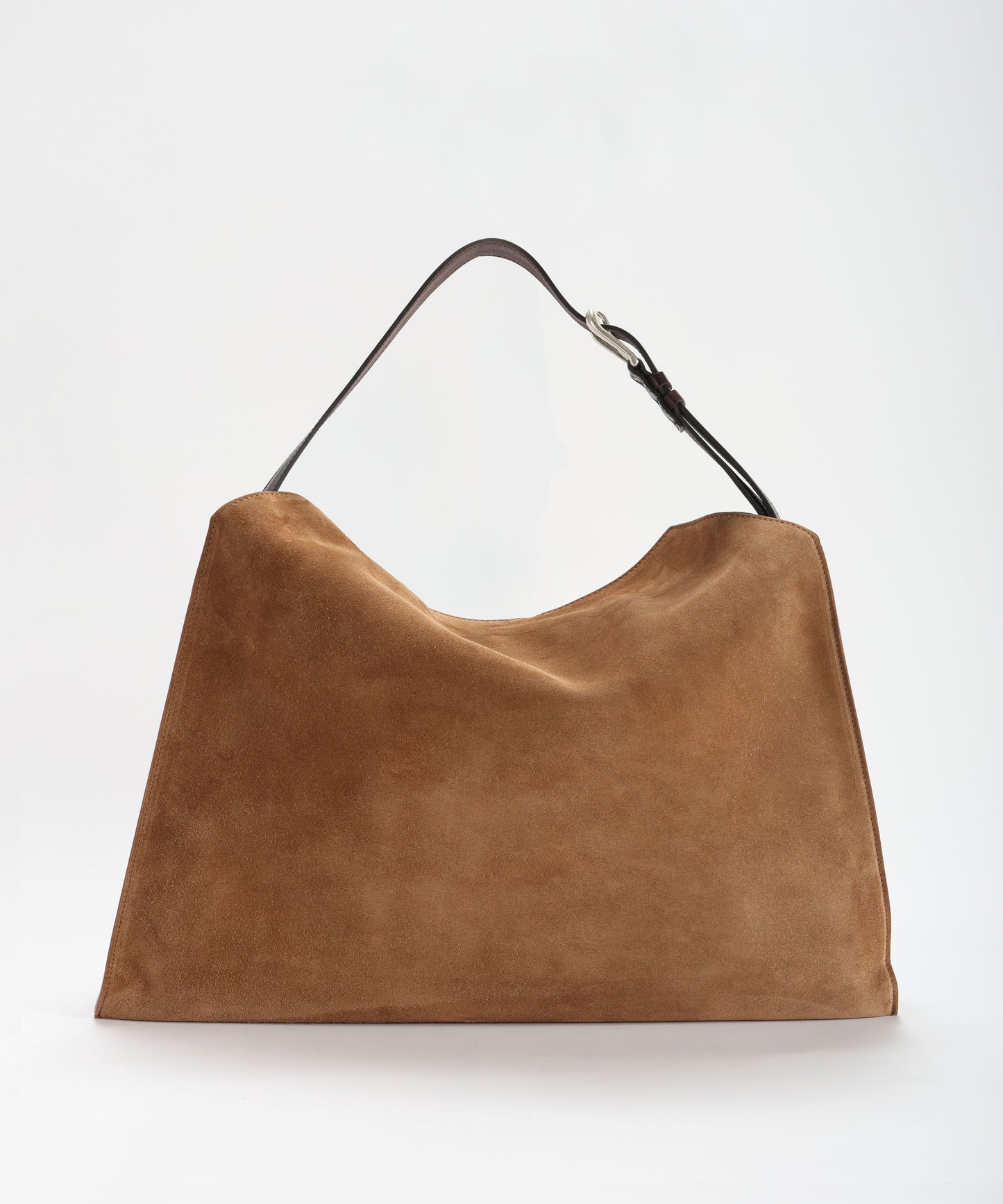 ORCIANI Borsa Trinity Peach Large a spalla in suede e cuoio